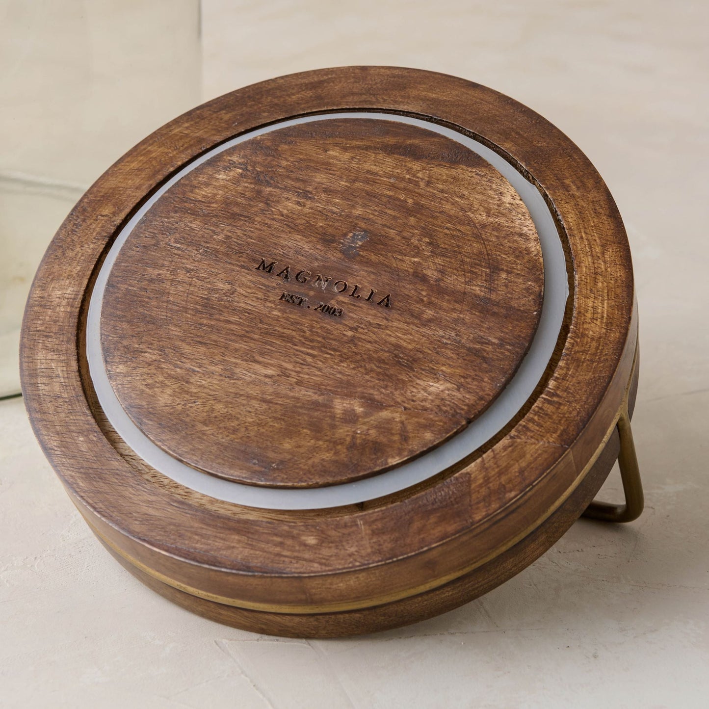 Wood with Antique Brass Canister