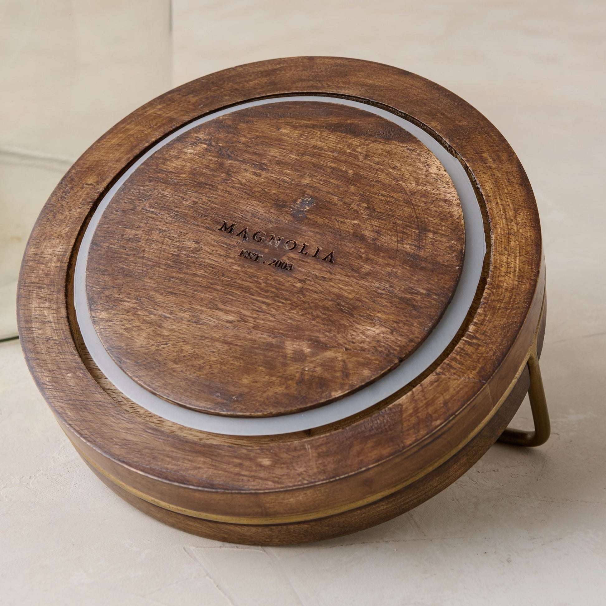 Wood with Antique Brass Canister