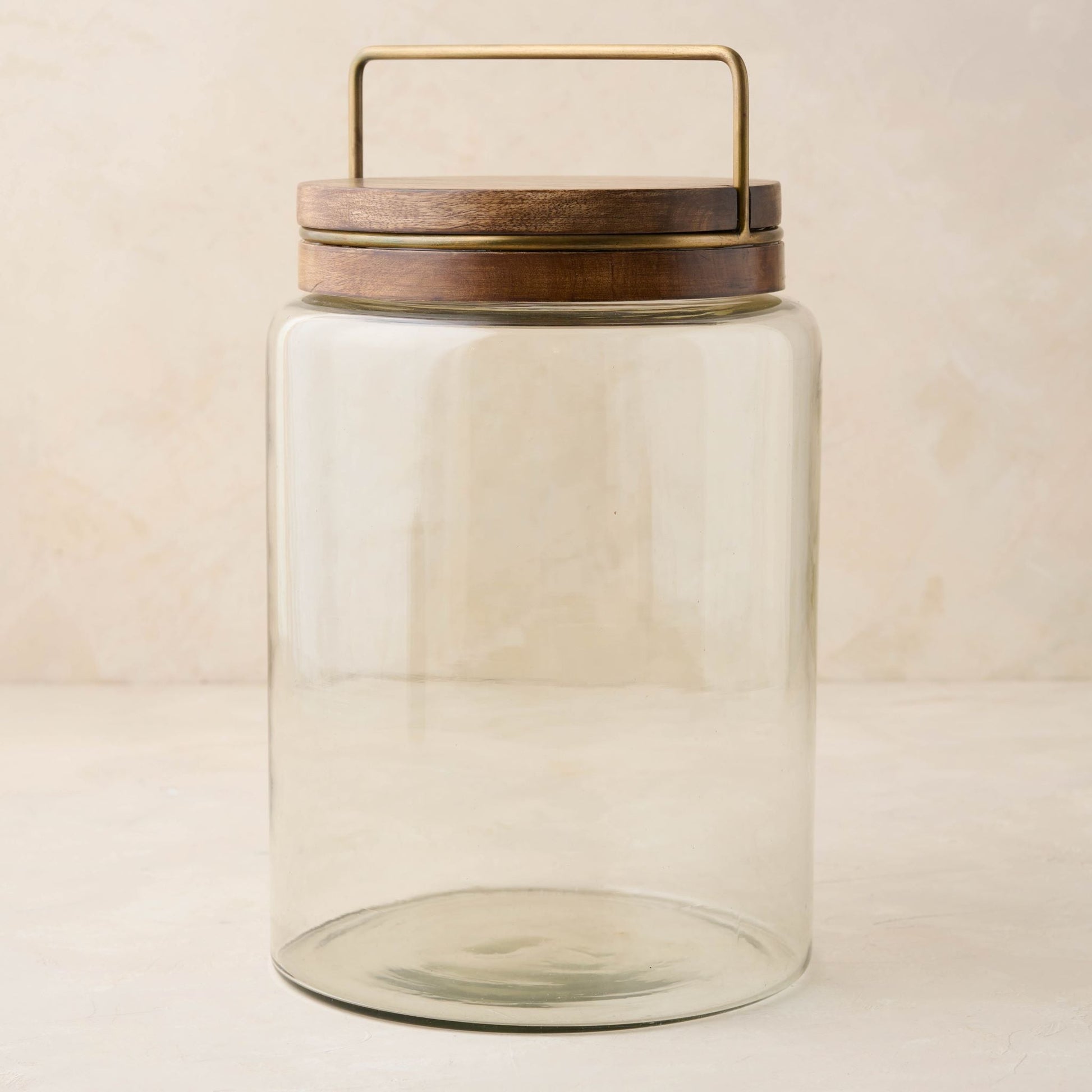 Wood with Antique Brass Canister