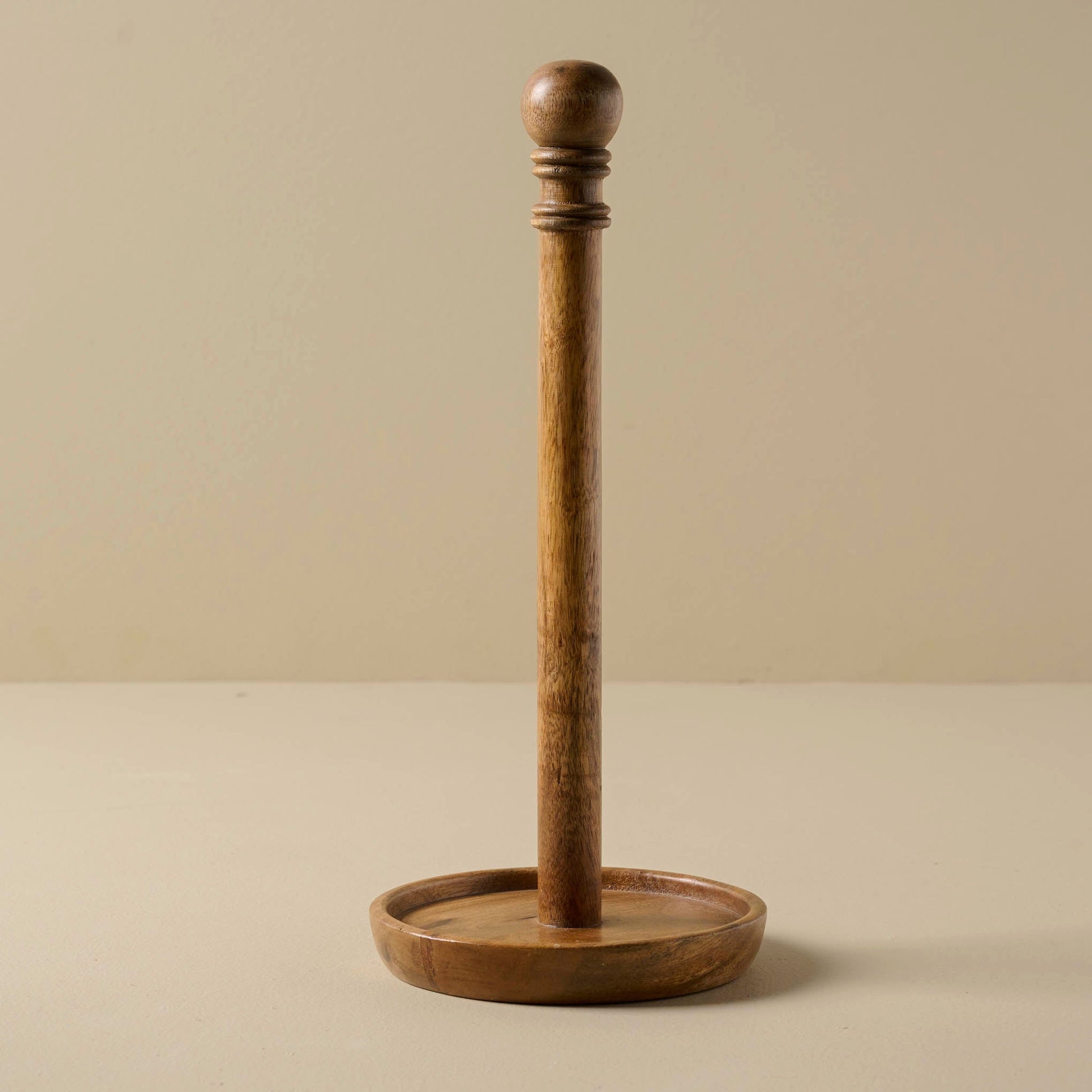 Antiqued Wood Paper Towel Holder