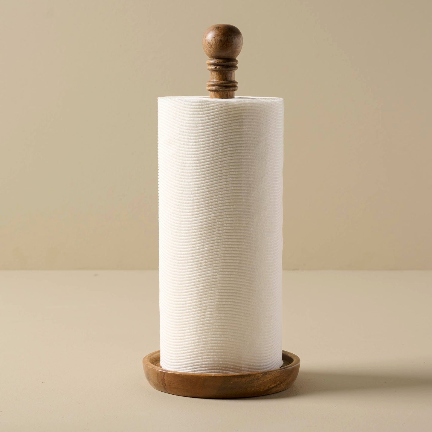 Antiqued Wood Paper Towel Holder