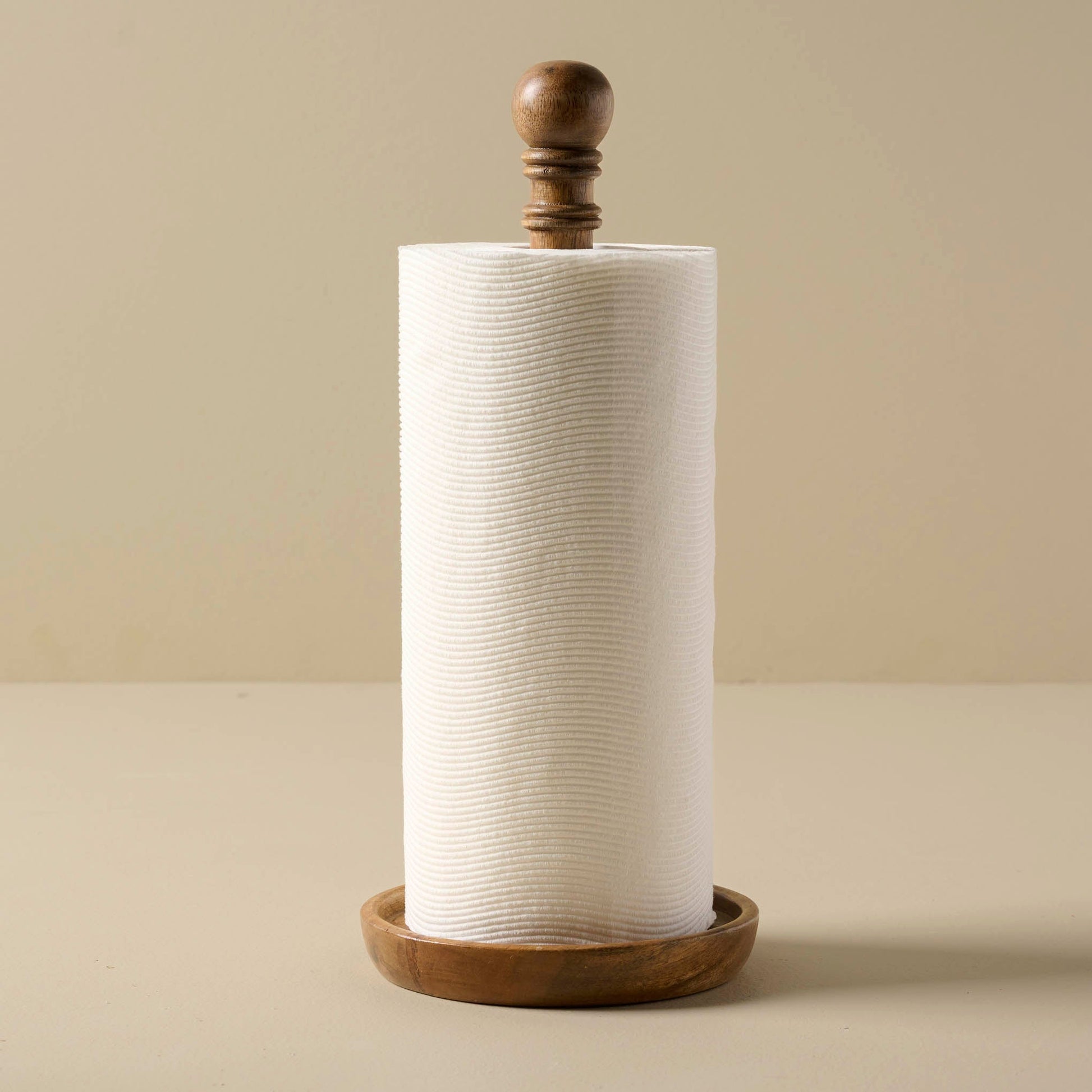 Antiqued Wood Paper Towel Holder