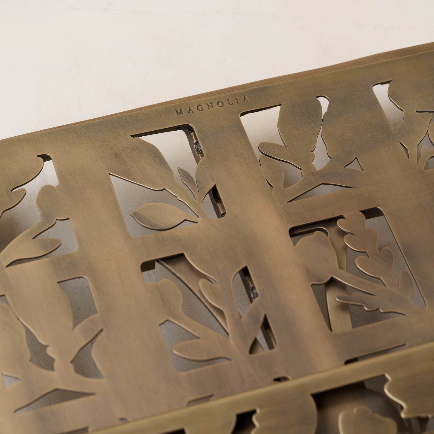 Antique Brass Shadow Floral Cookbook Stand