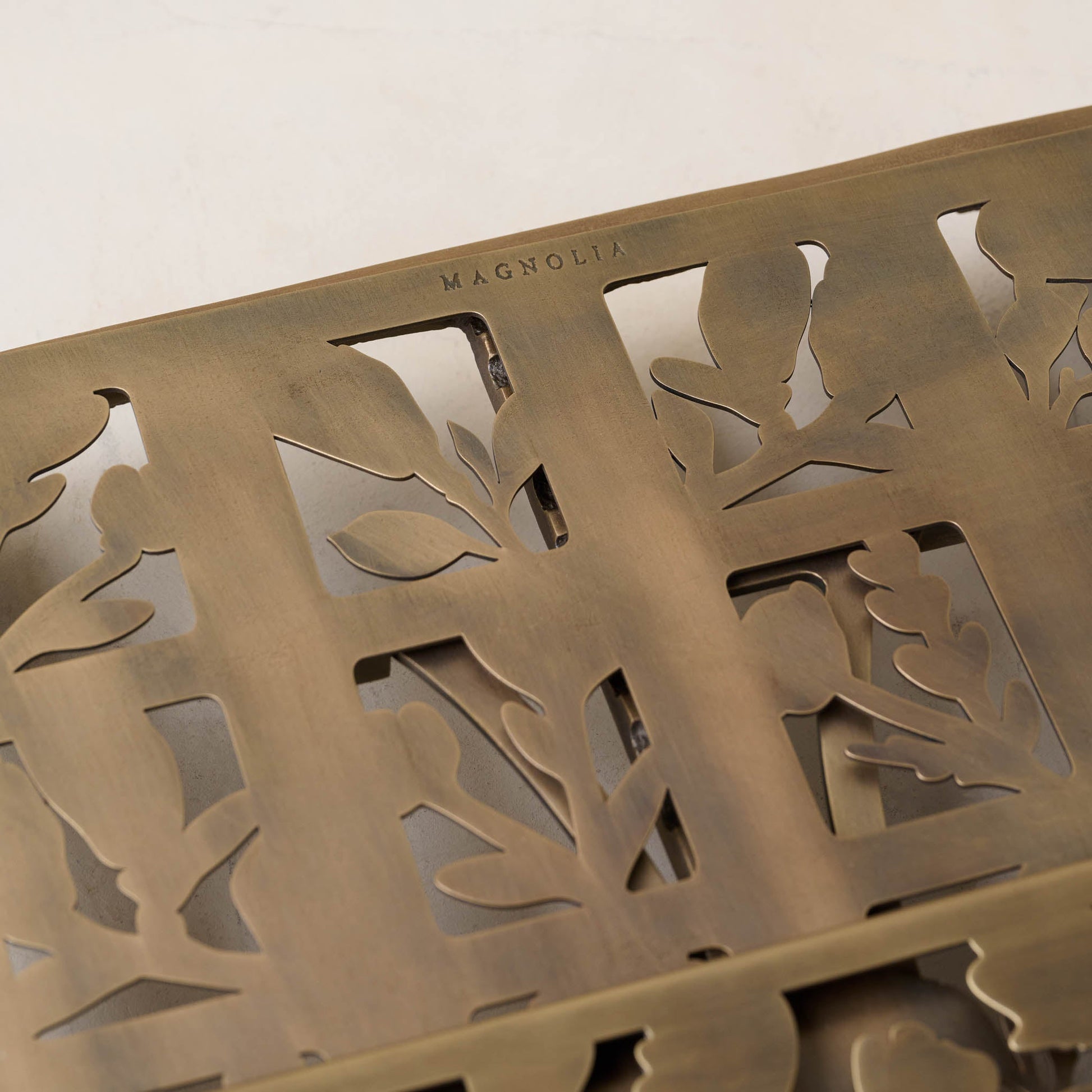 Antique Brass Shadow Floral Cookbook Stand