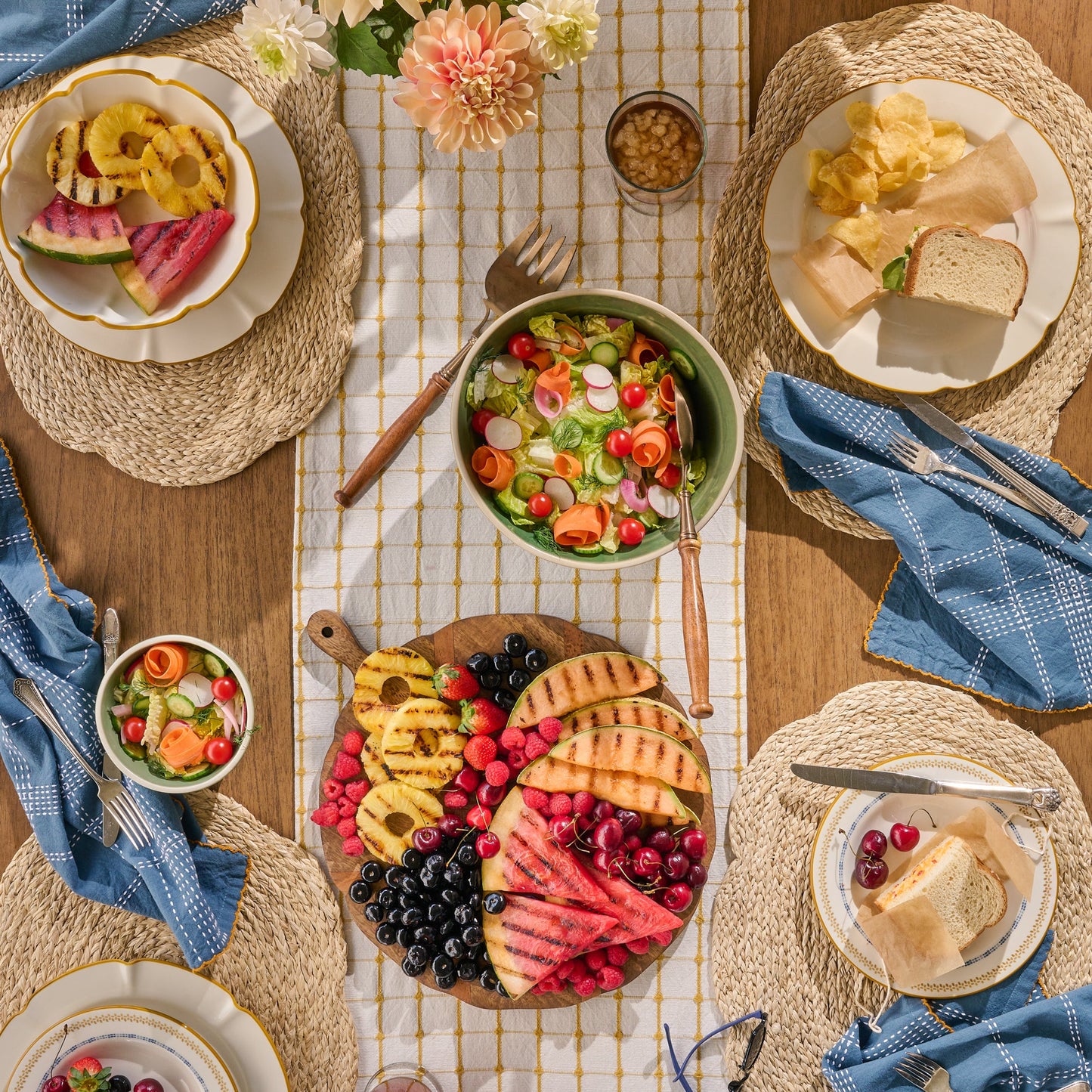Antiqued Wood Round Serving Board
