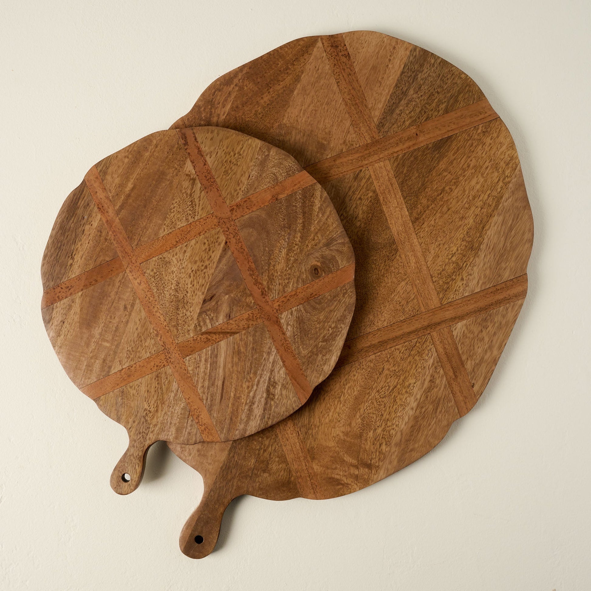 Antiqued Wood Round Serving Board