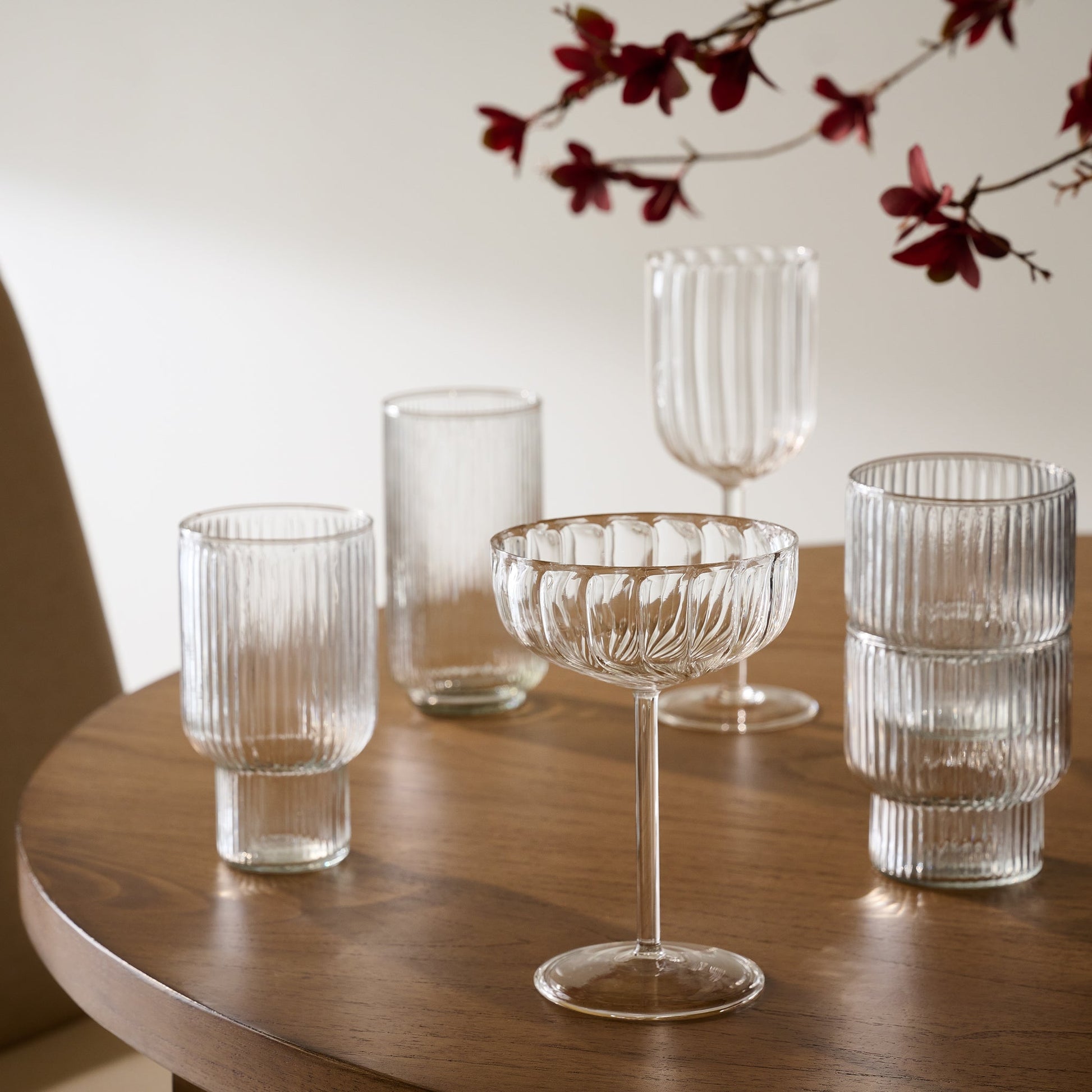 Atlas Ribbed Stacking Glass Tumbler