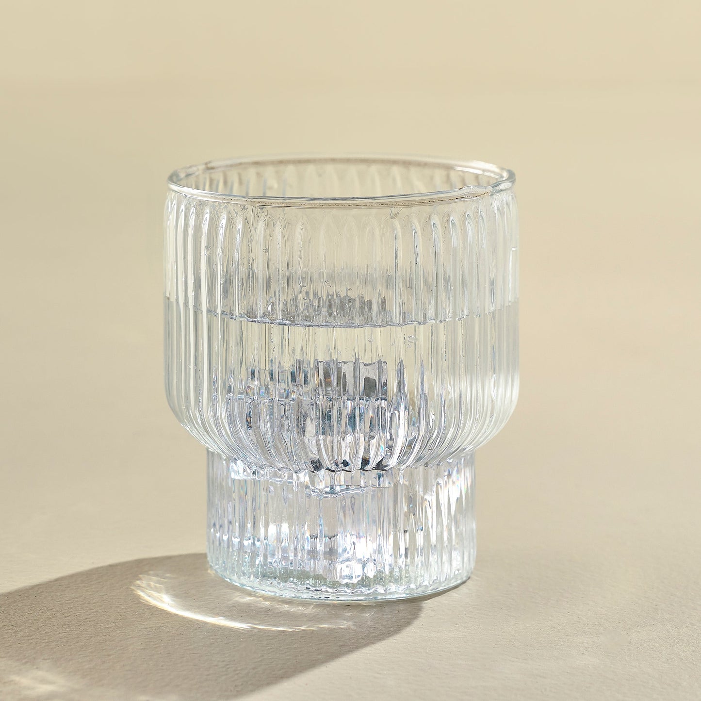 Atlas Ribbed Stacking Glass Tumbler