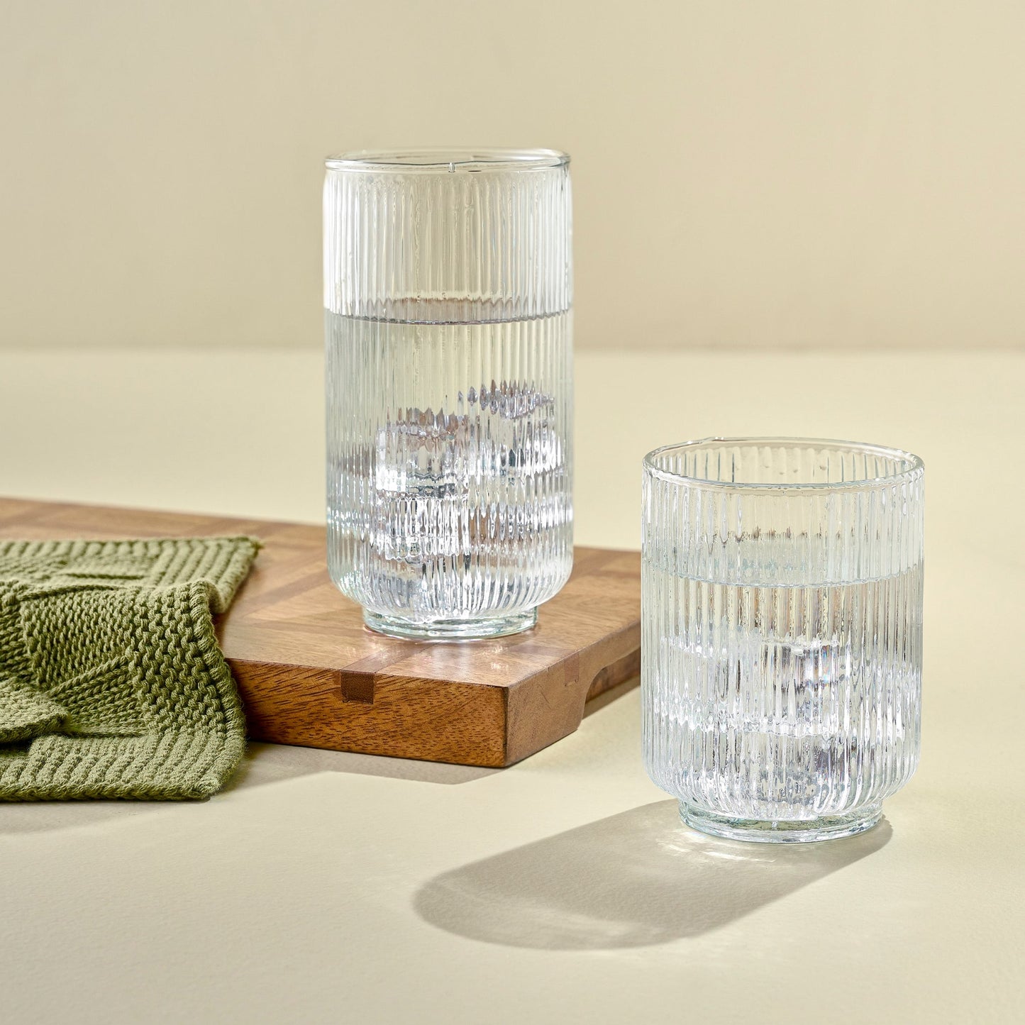 Atlas Ribbed Glass Tumbler