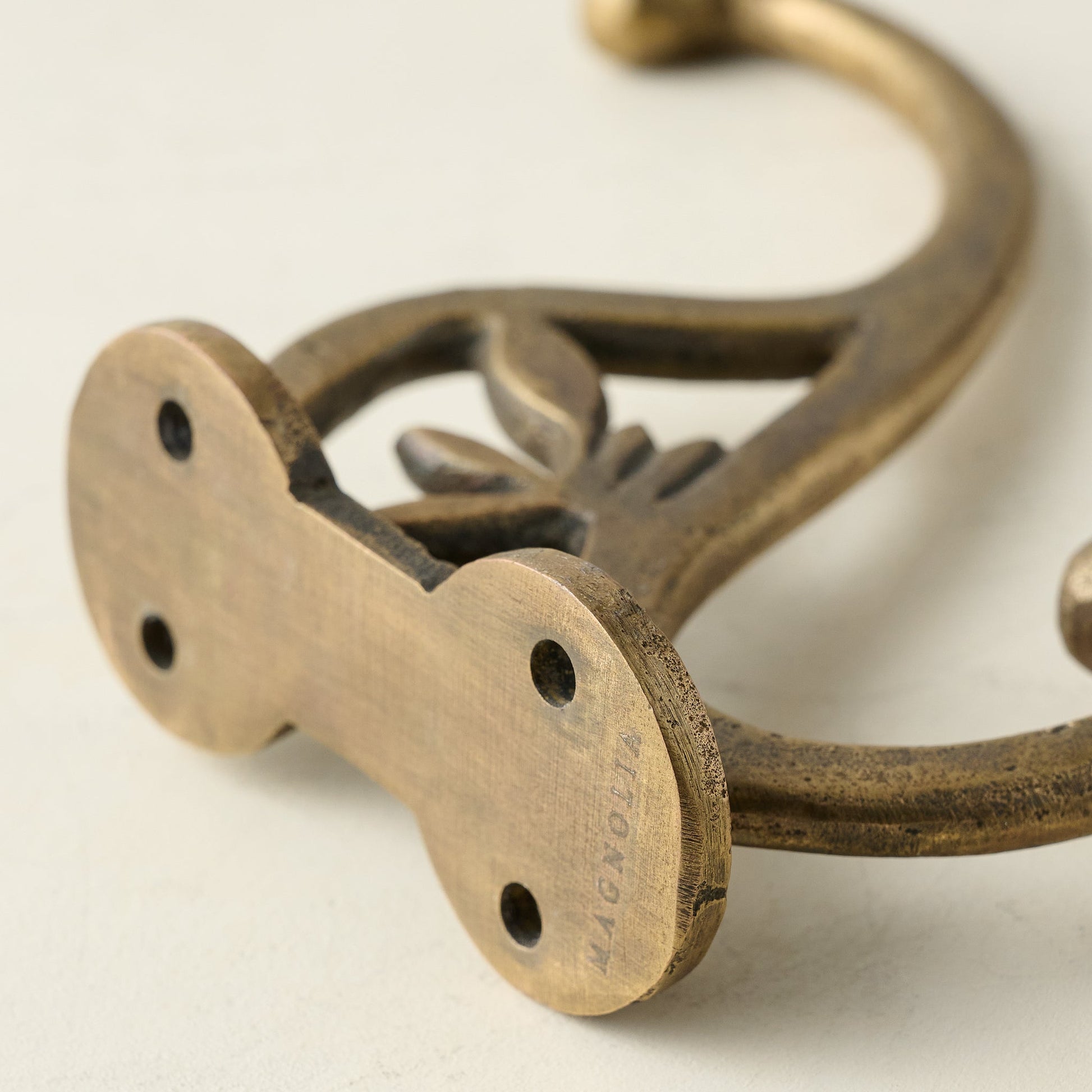 Antique Brass Floral Hook