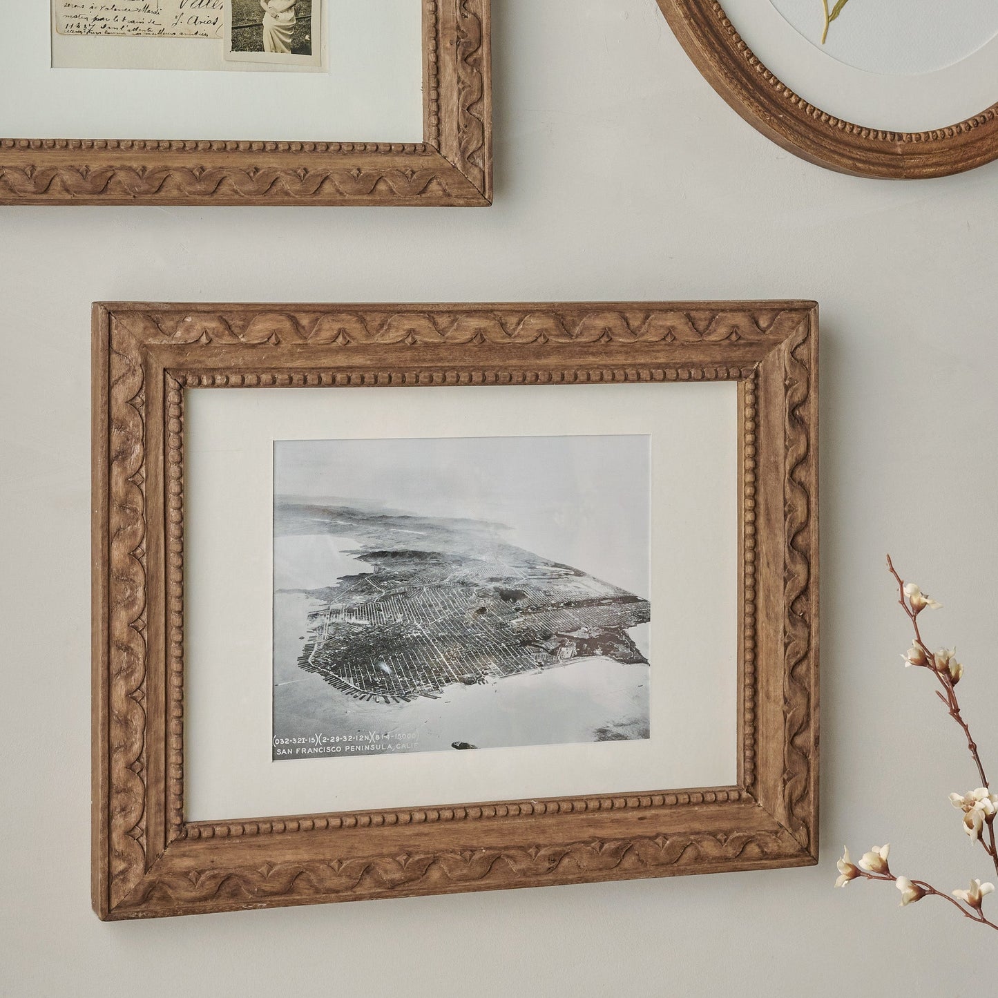 Willa Antiqued Wood Wall Frame with Matte