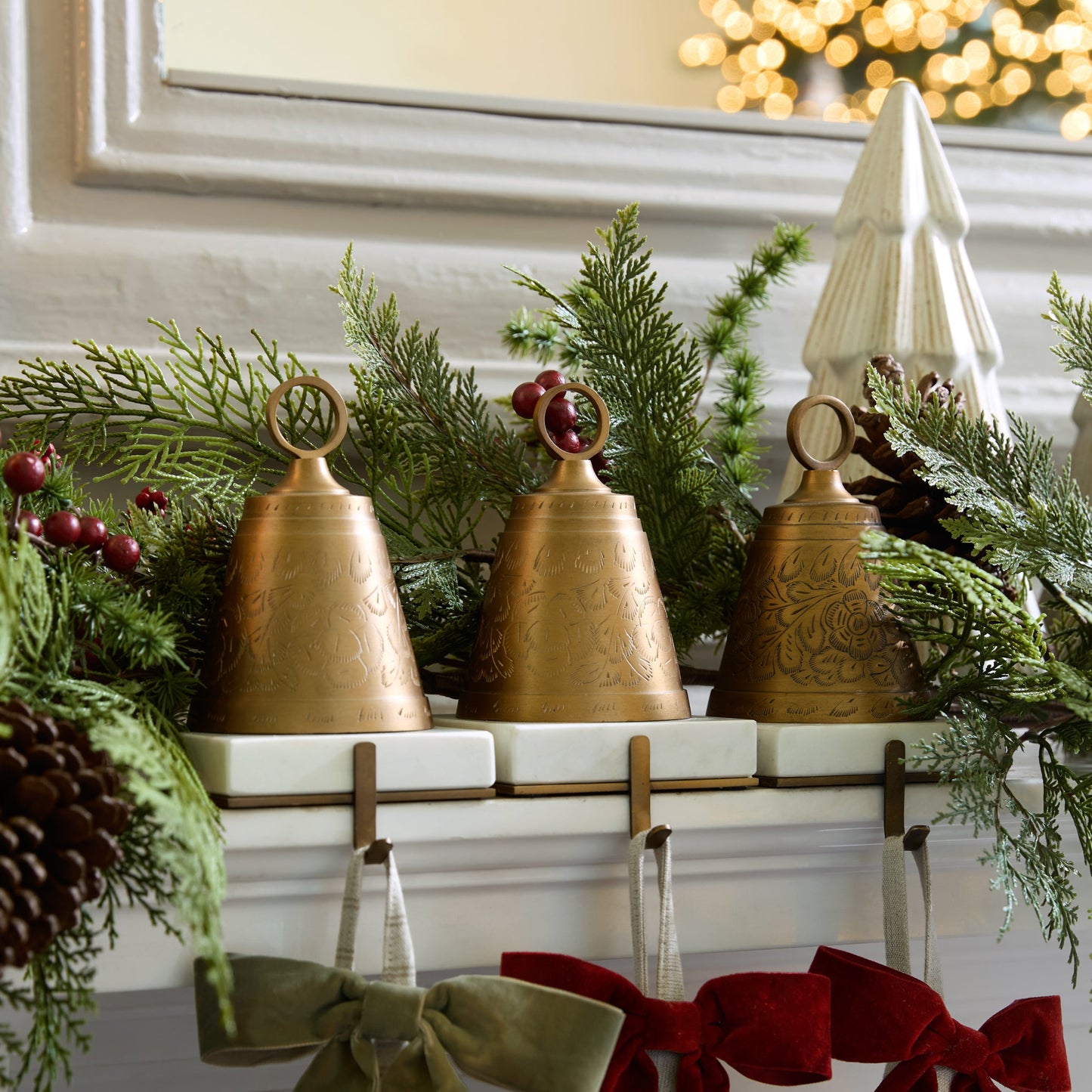 Antiqued Bell Stocking Holder