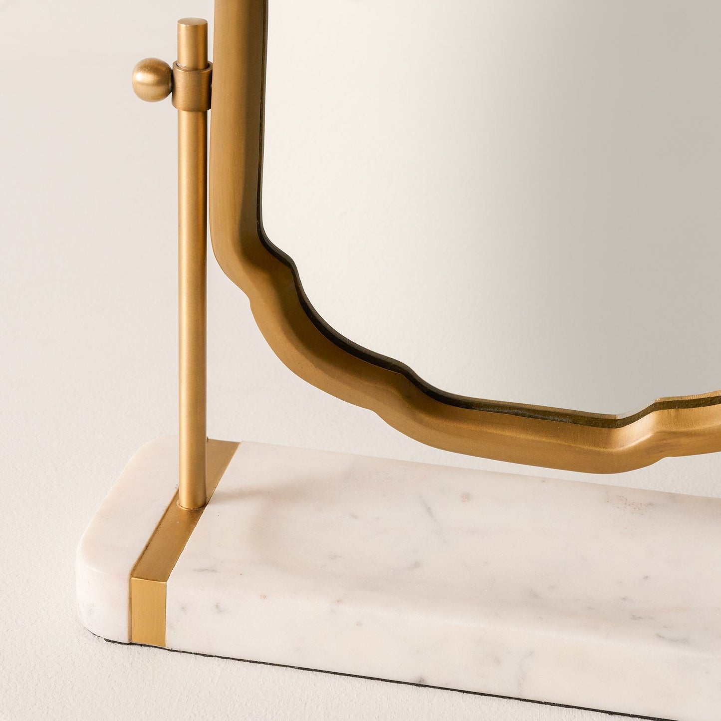 Antique Brass and Marble Vanity Mirror