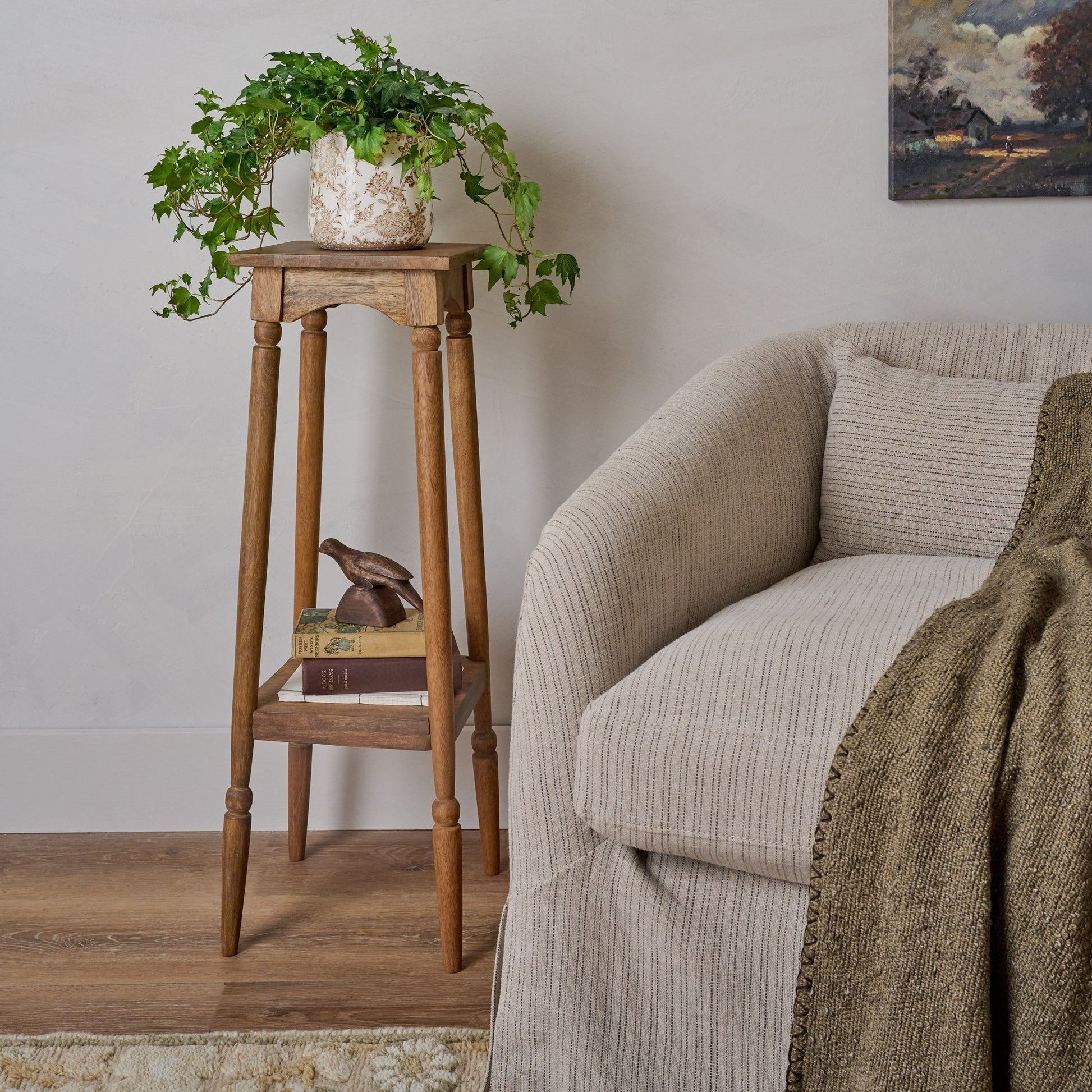 Brown and White Distressed Planter