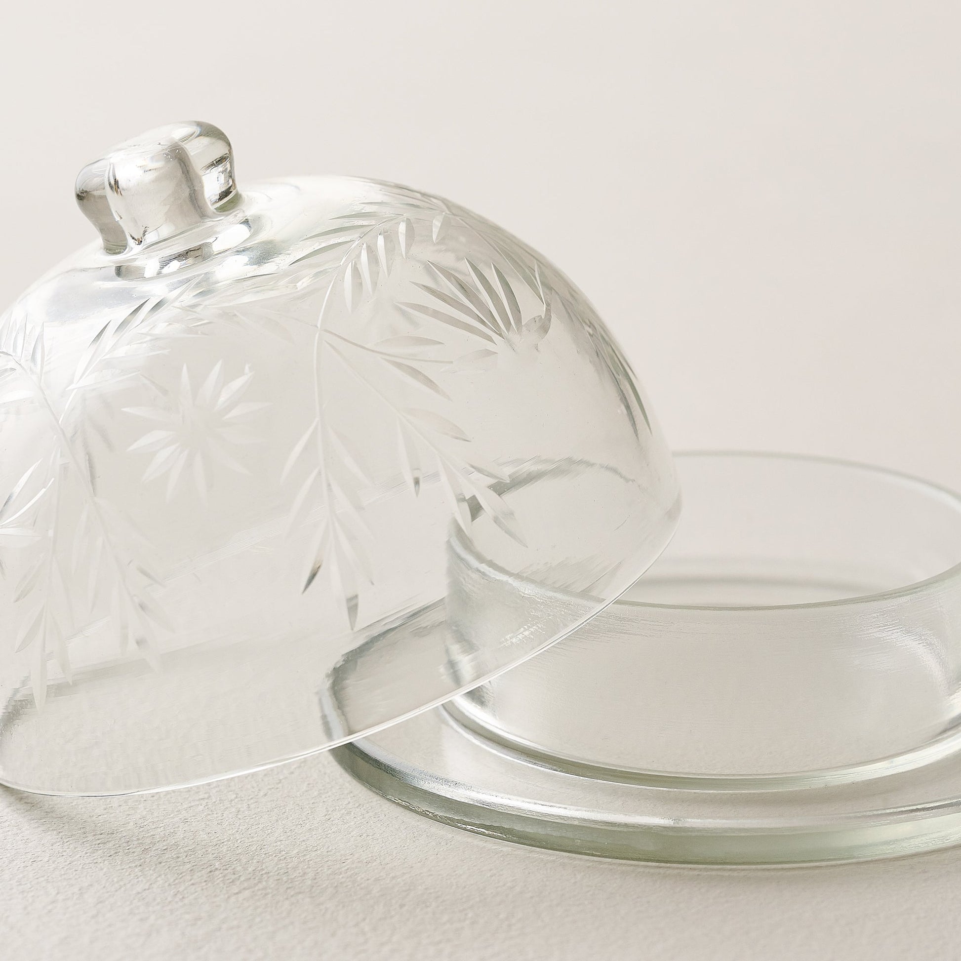 Vivian Cut Glass Butter Dish