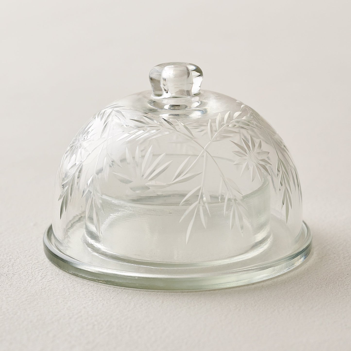 Vivian Cut Glass Butter Dish