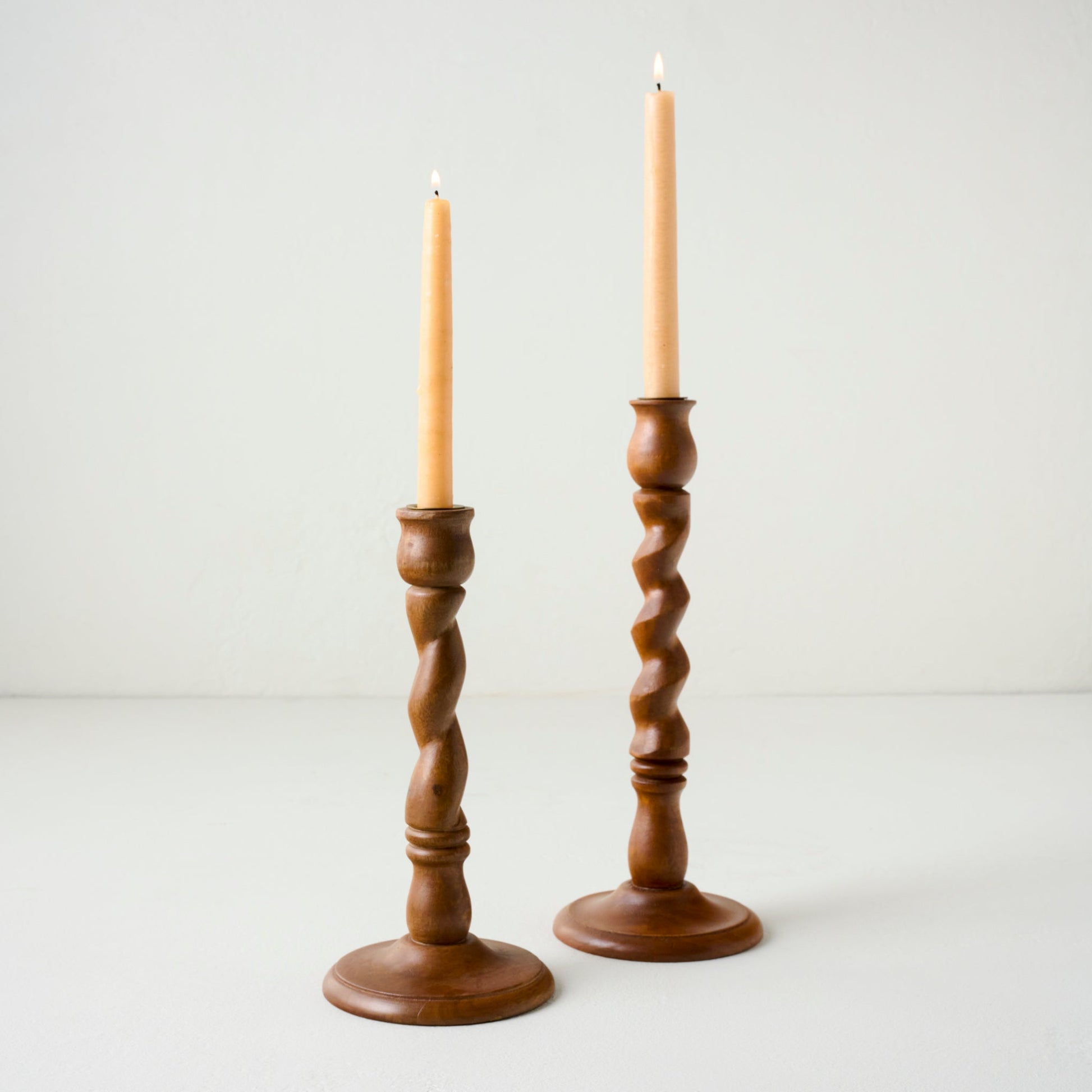 Wooden Barley Twist Taper Holder