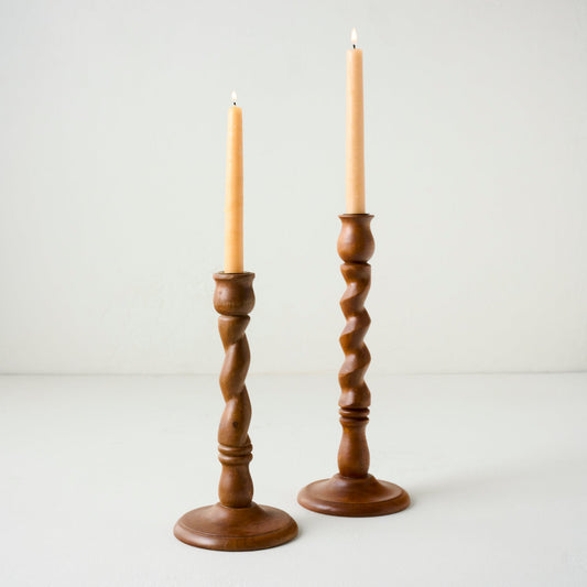 Wooden Barley Twist Taper Holder
