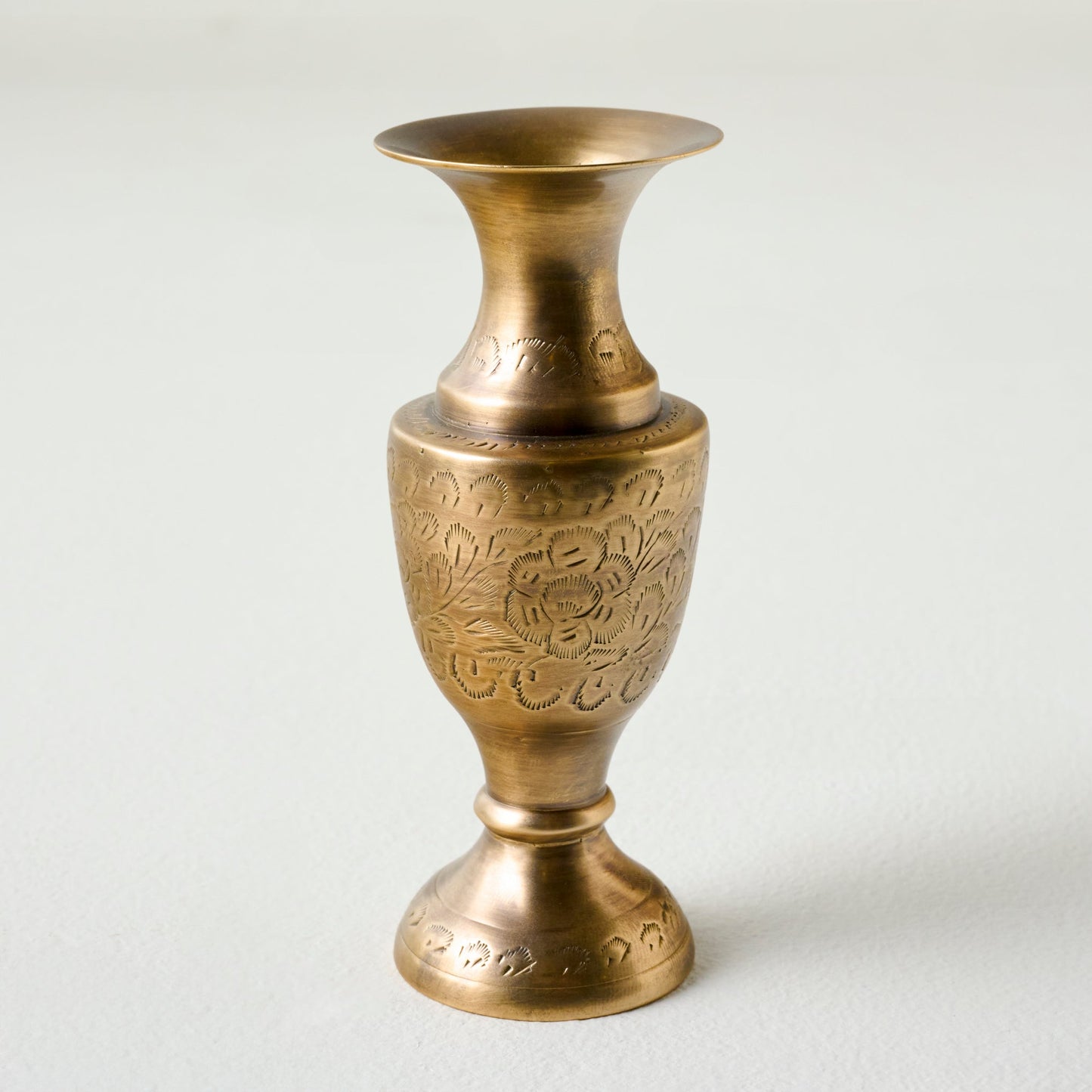 Callin Etched Brass Bud Vase