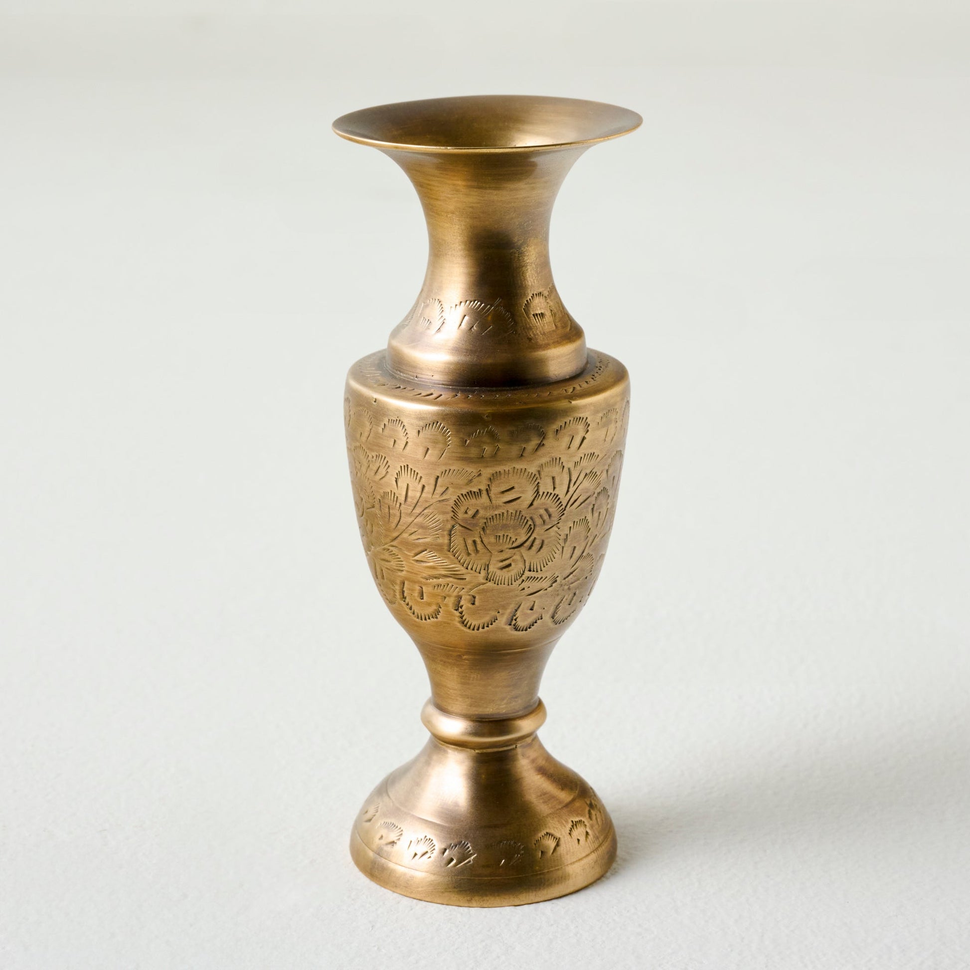 Callin Etched Brass Bud Vase