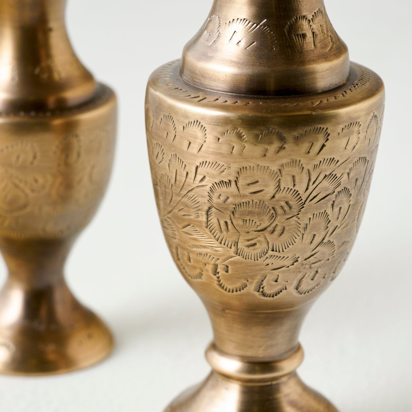 Callin Etched Brass Bud Vase