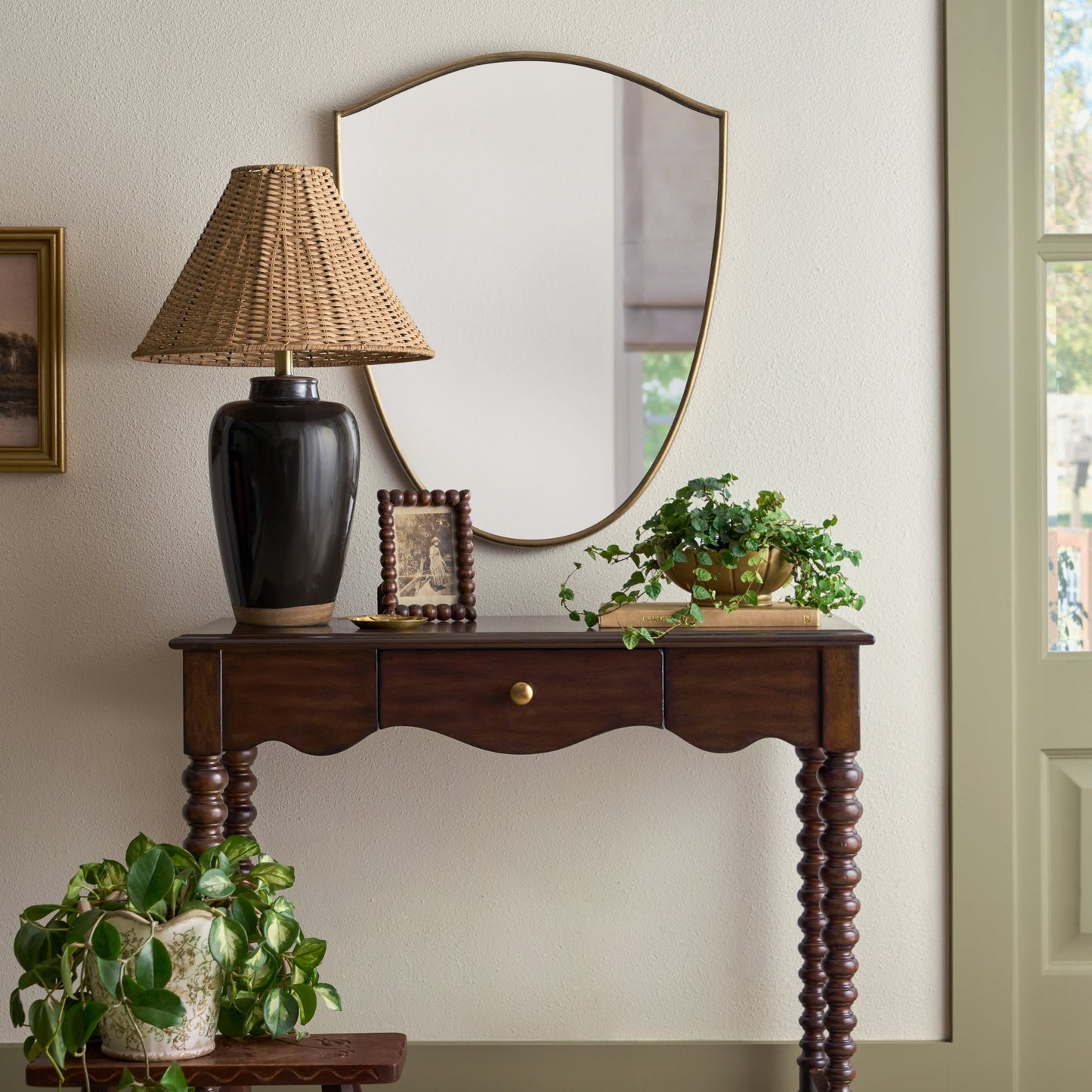 Amalia Table Lamp with Woven Shade