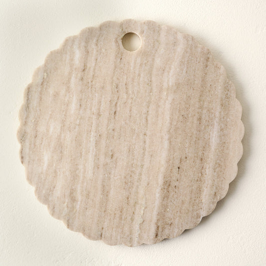 Warm Marble Scalloped Serving Board