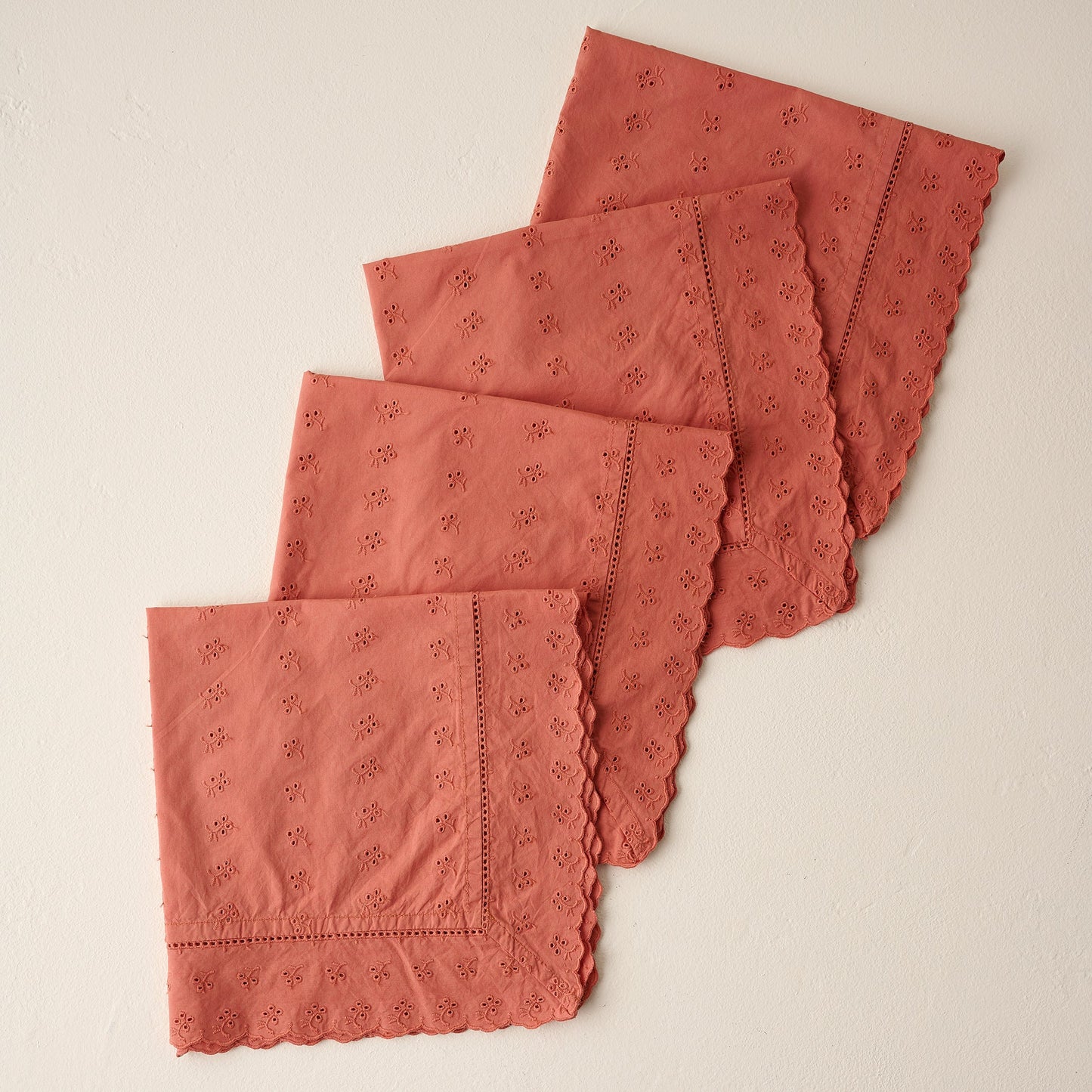 Apricot Eyelet Napkin Set of Four