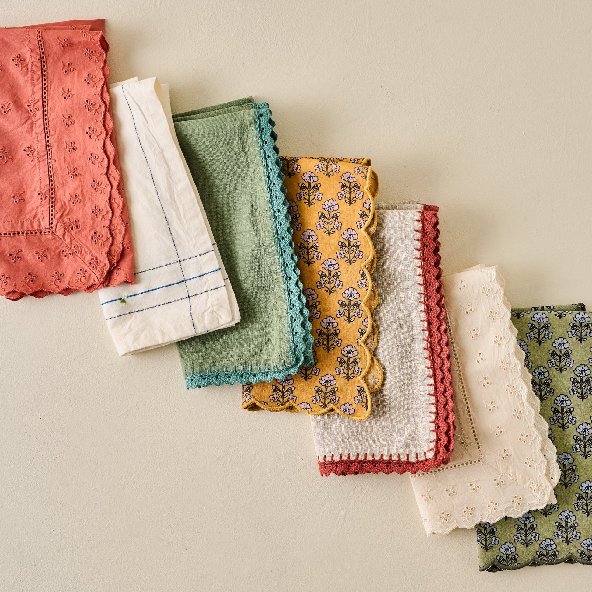 Apricot Eyelet Napkin Set of Four