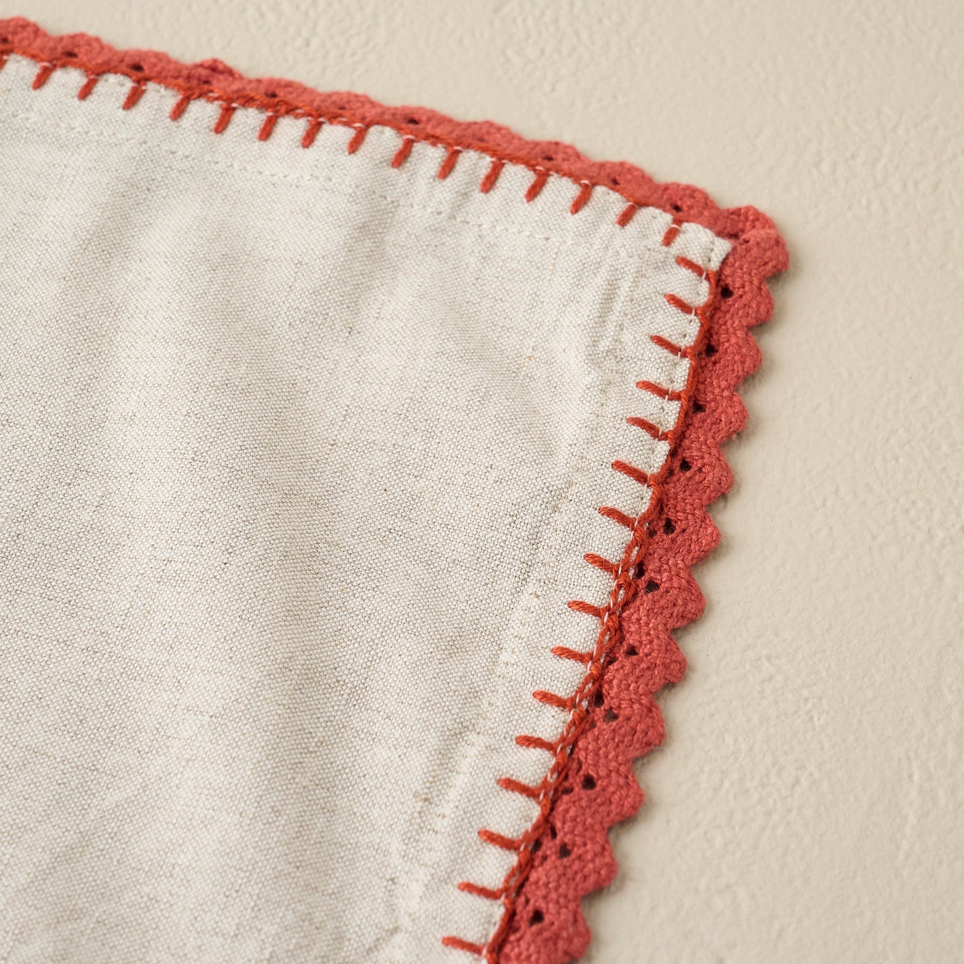 Apricot Crochet Edge Napkin Set of Four