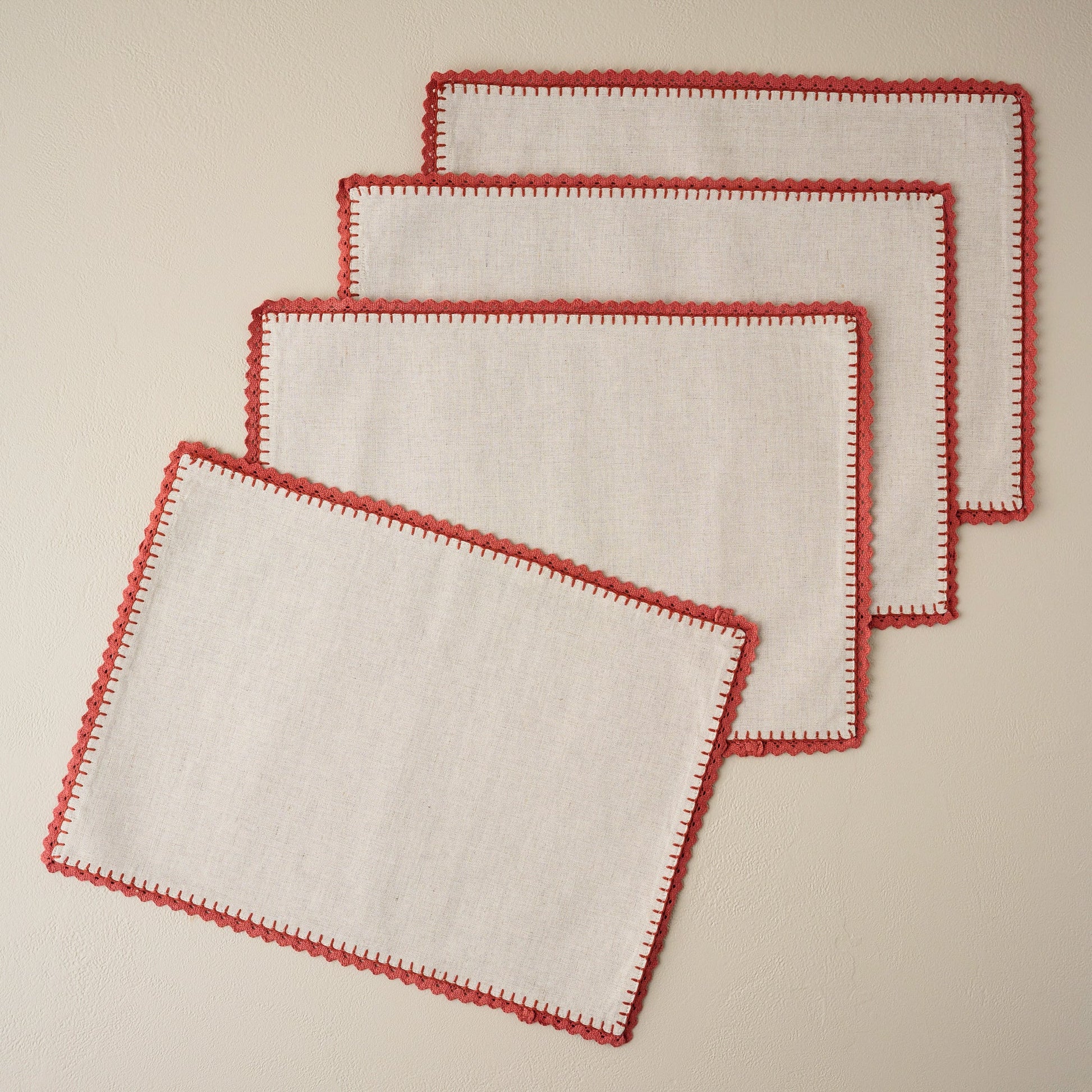 Apricot Crochet Edge Placemat Set of Four 