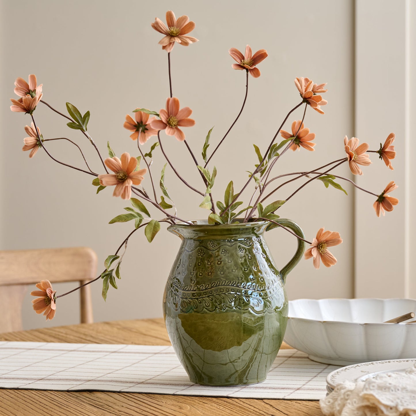 Beatrice Carved Floral Pitcher