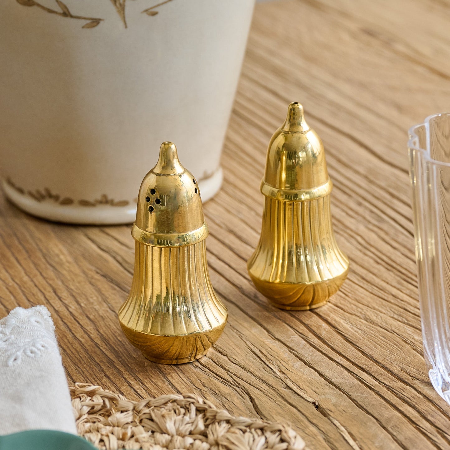 Brass Salt + Pepper Set