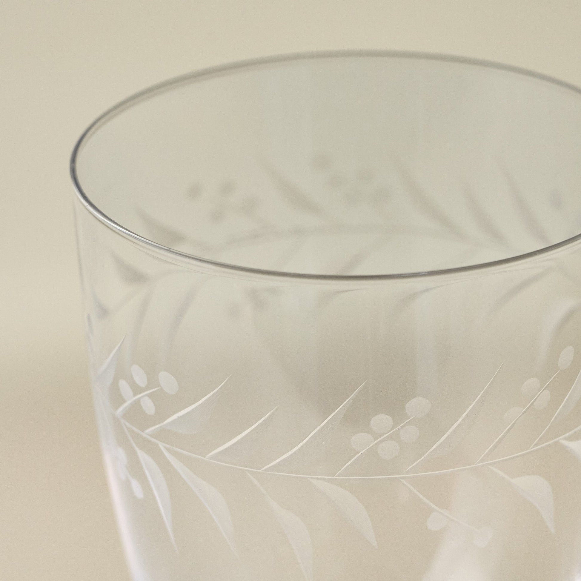 Vintage-Inspired Etched Glass Tumbler