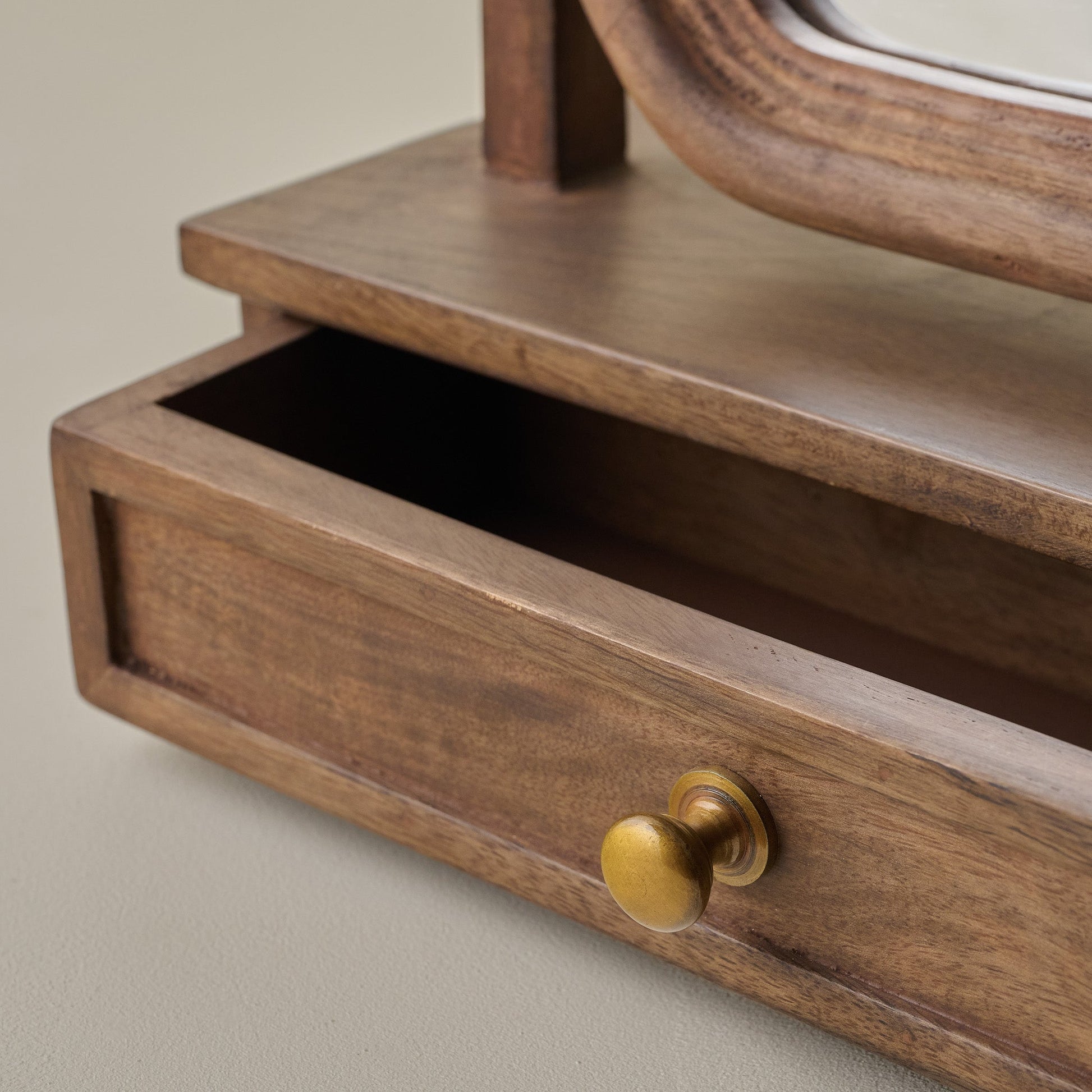 Antique-Inspired Wooden Vanity Mirror