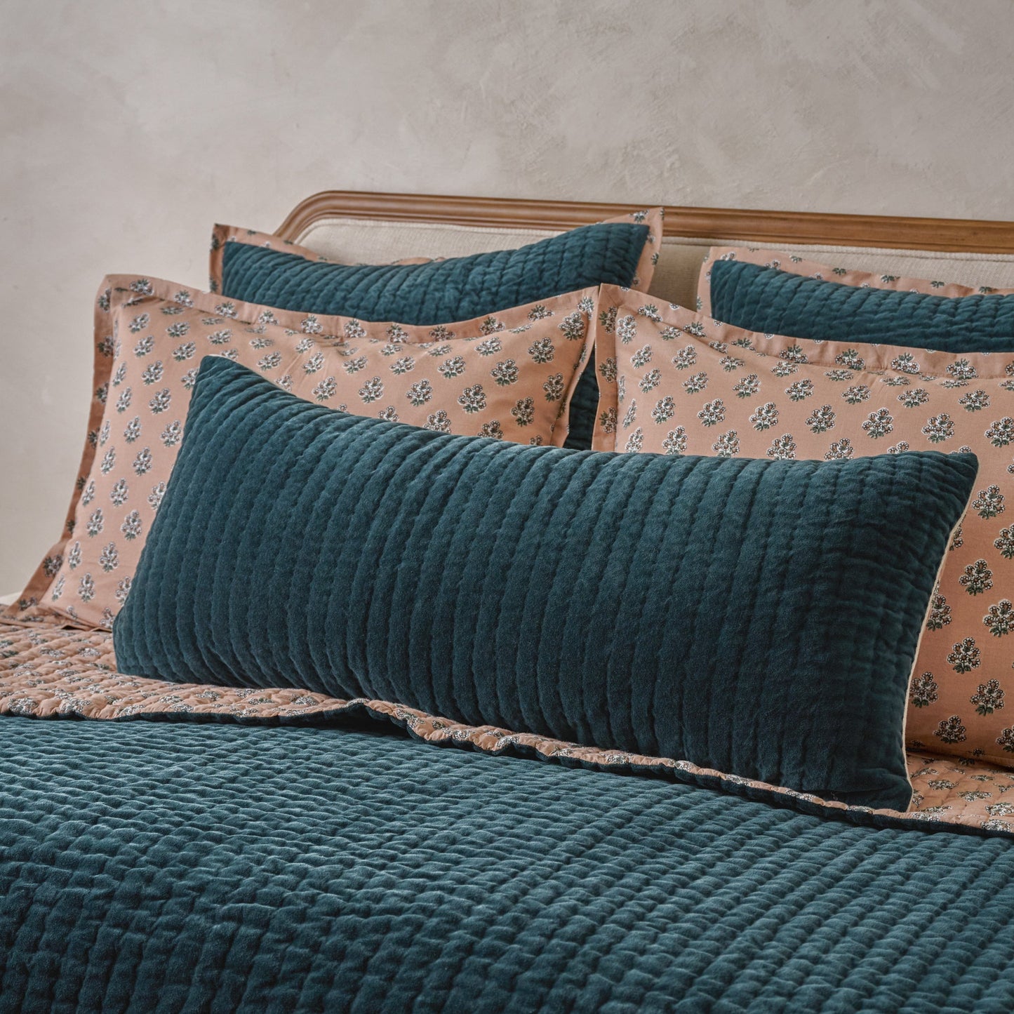 Audrey Velvet Lumbar Pillow- Magical Forest