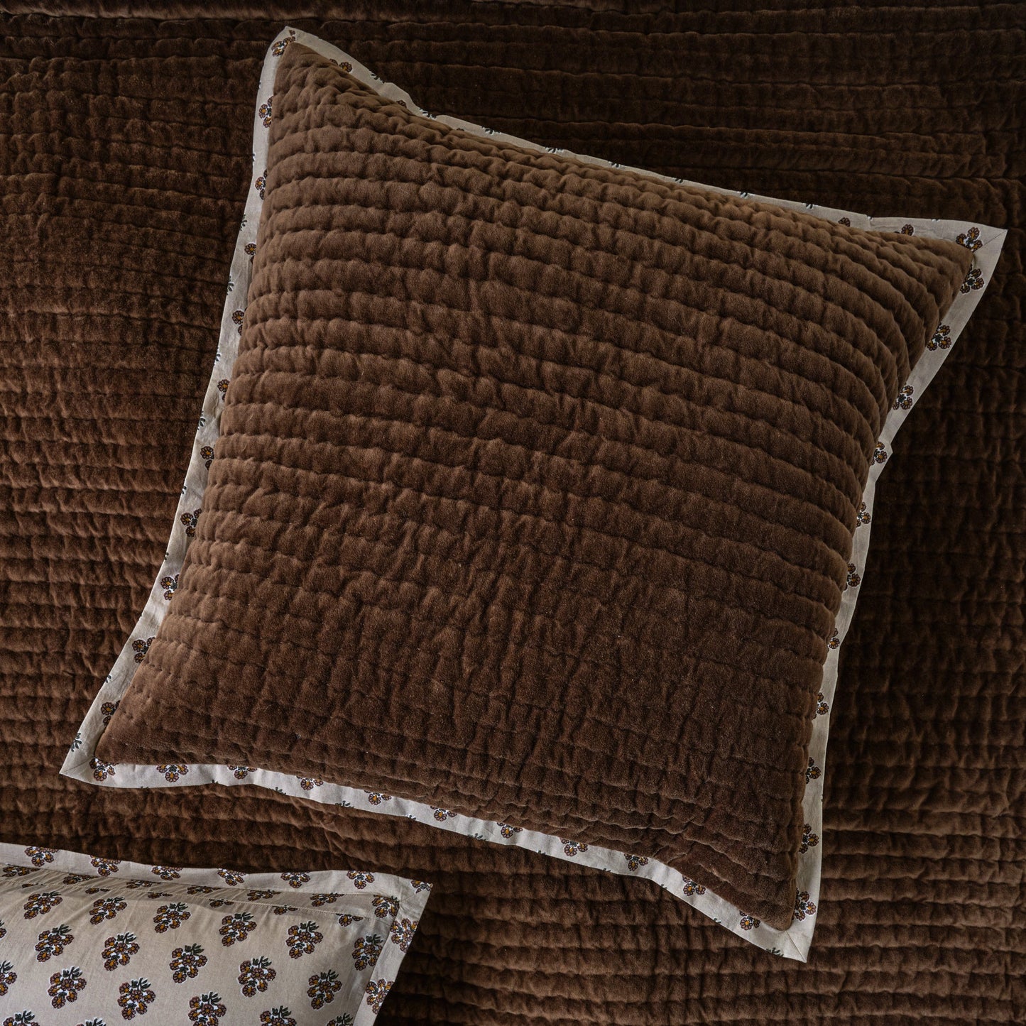 Audrey Velvet Block Print Sham - Cedar