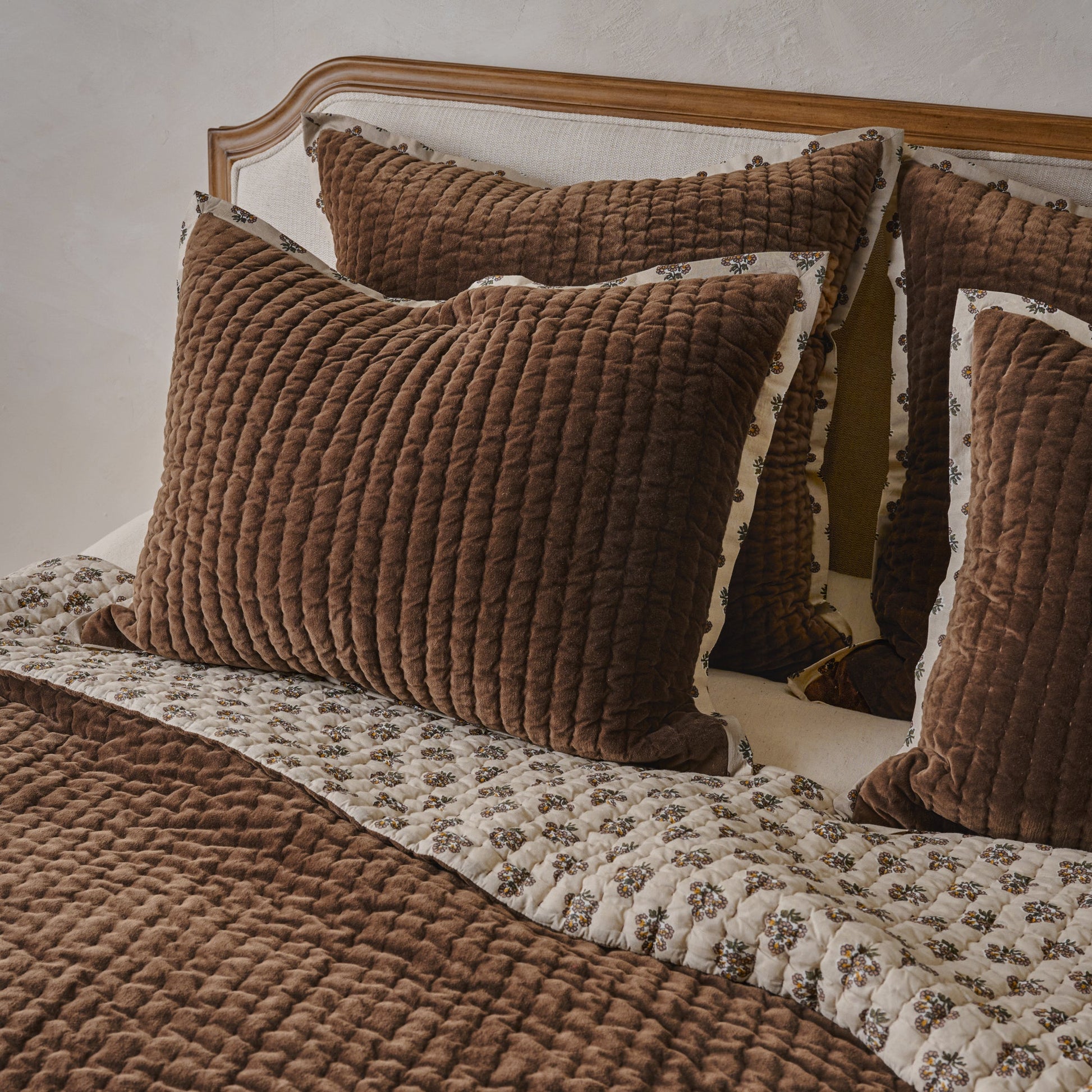 Audrey Velvet Block Print Sham - Cedar