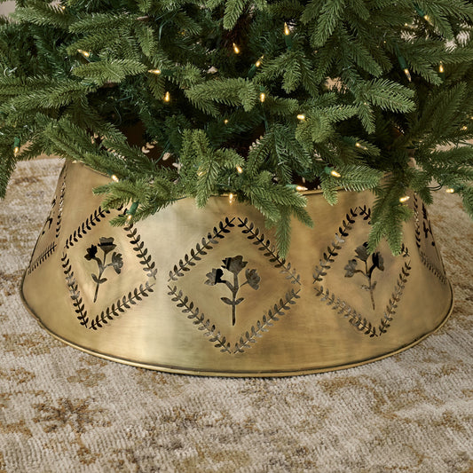 Antique Brass Floral Tree Collar