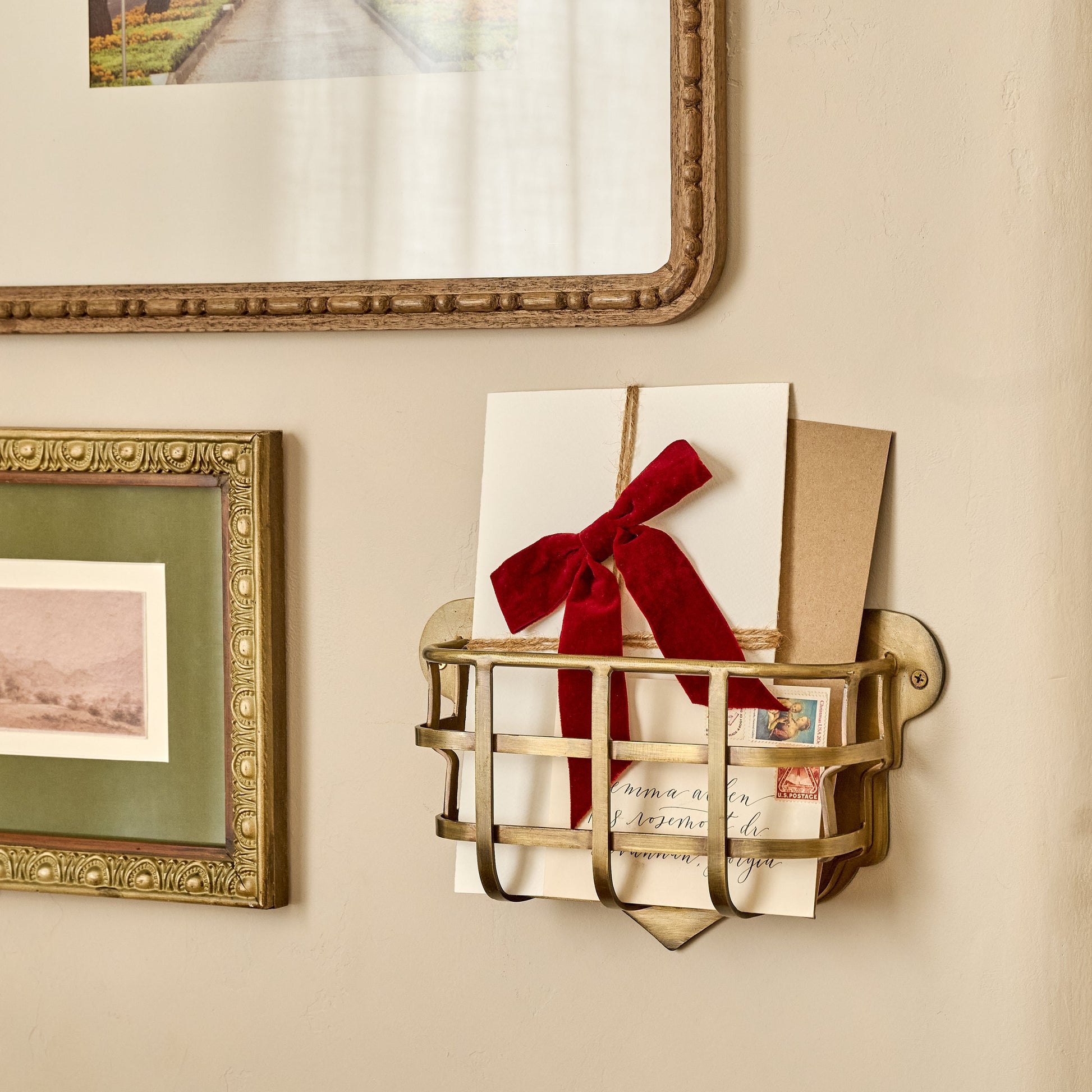 Antiqued Brass Mail Holder