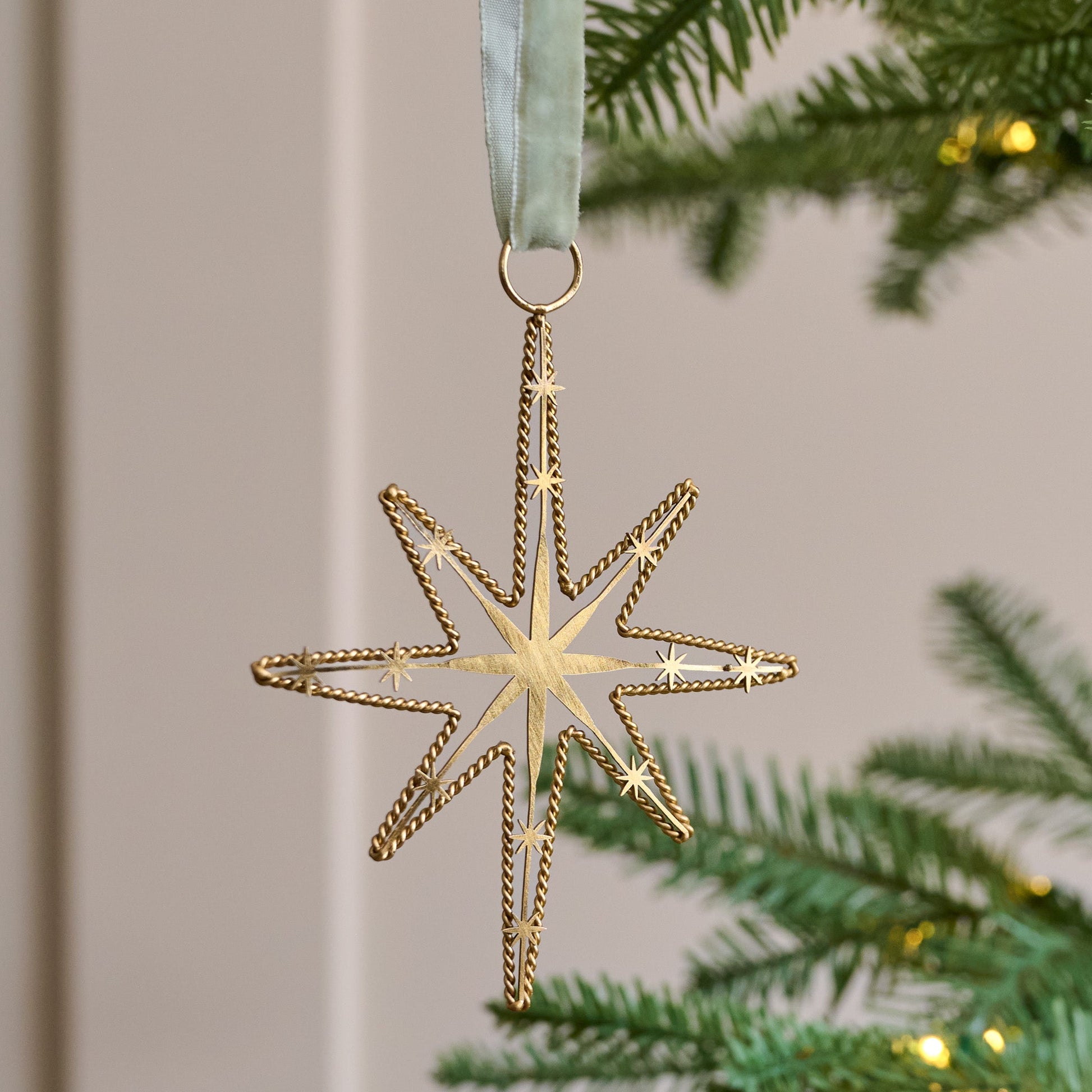 Twisted Brass Star Ornament