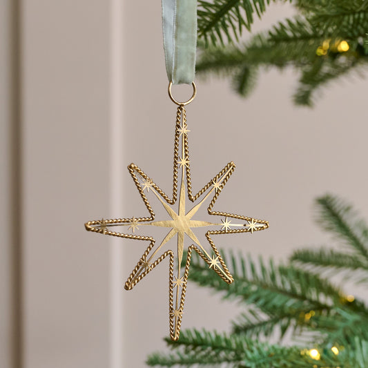 Twisted Brass Star Ornament