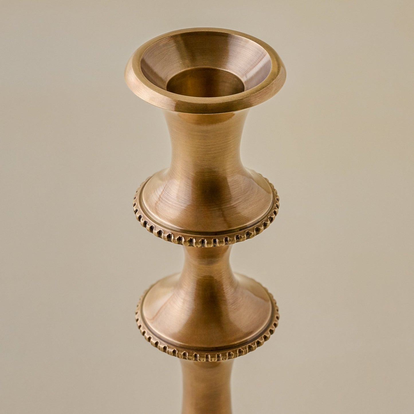Adler Antiqued Brass Etched Taper Holder