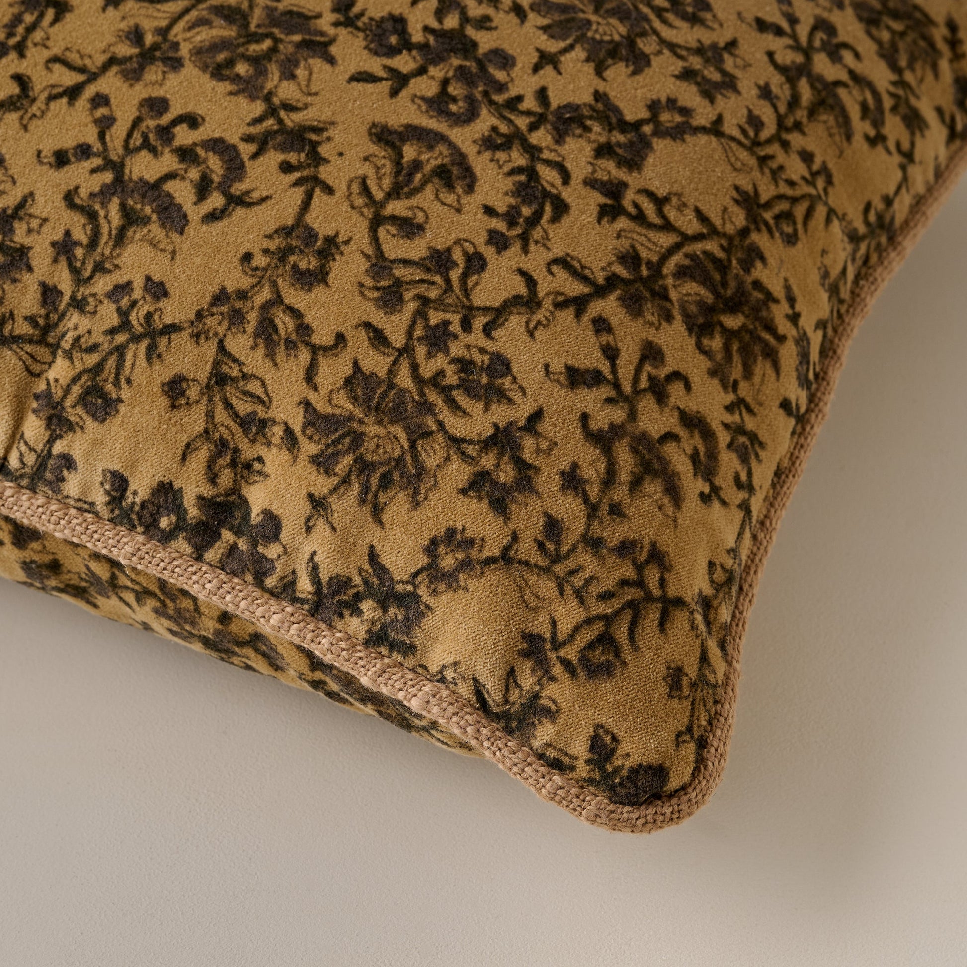 Velvet Amber Vines Lumbar Pillow