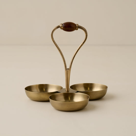 Antique Brass Mini Snack Bowl Server