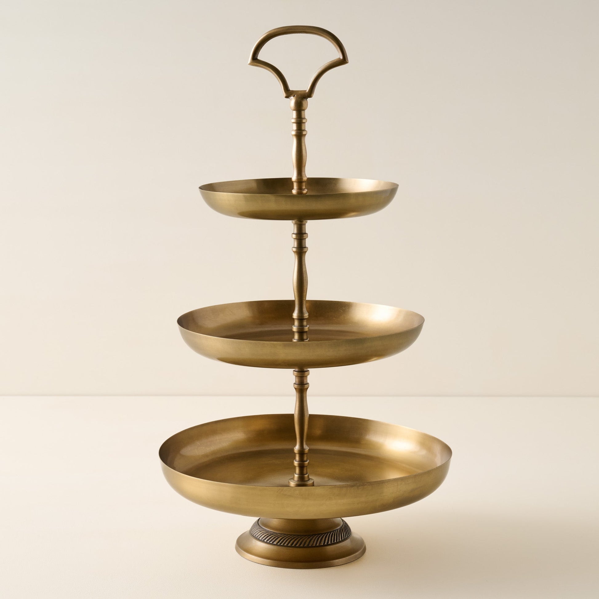 Antique Brass Tiered Serving Stand