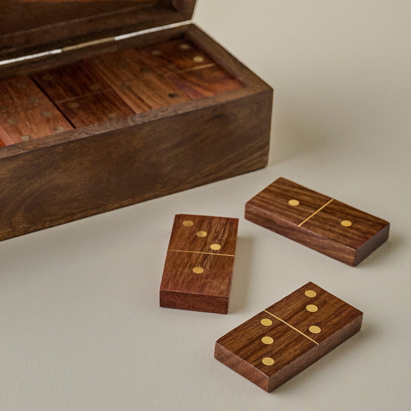 Wood and Brass Dominos