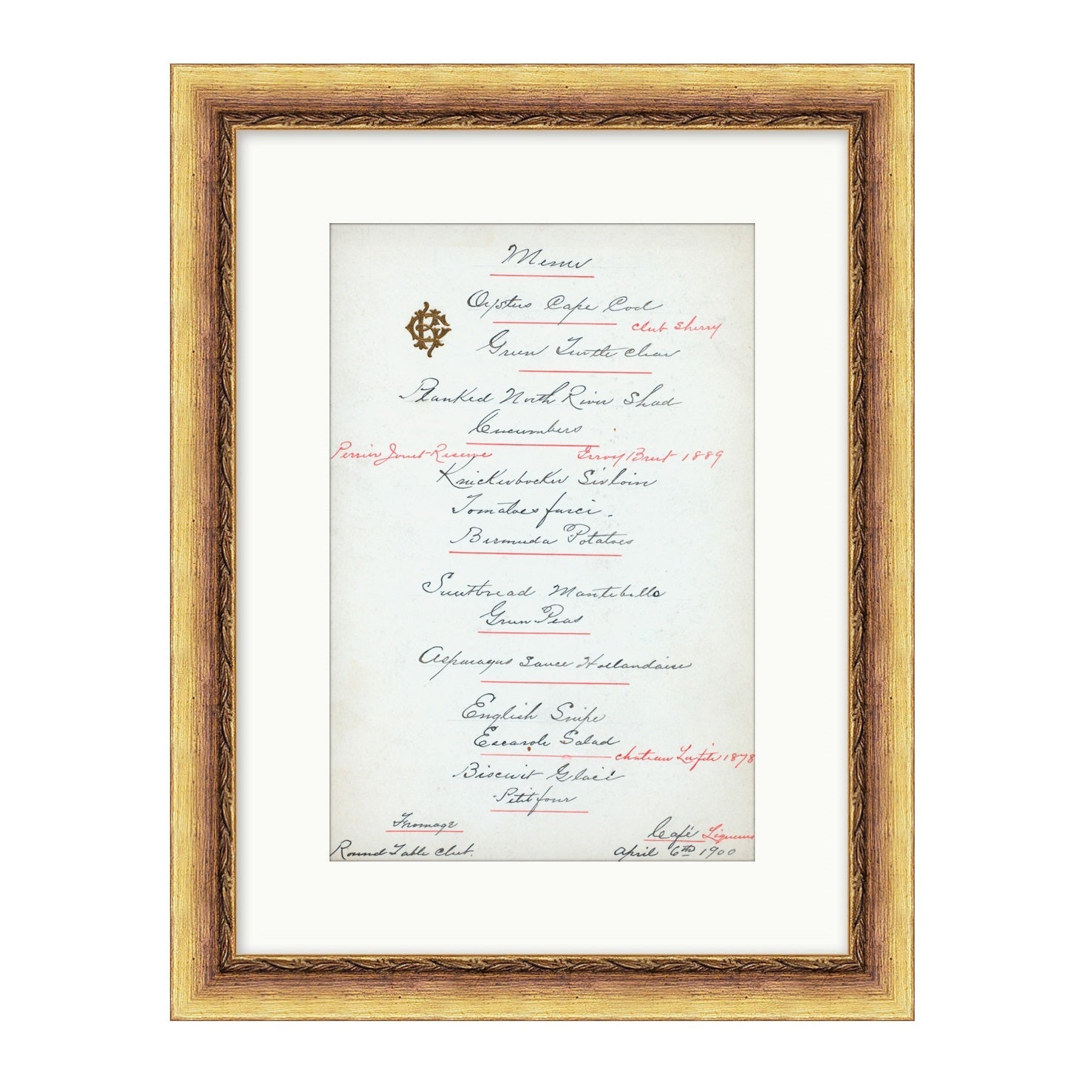 Vintage Menu I