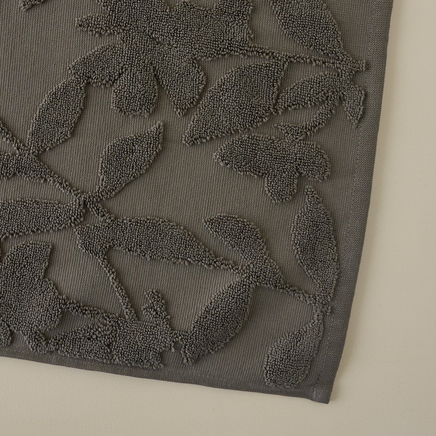 Brown Floral Jacquard Bath Mat