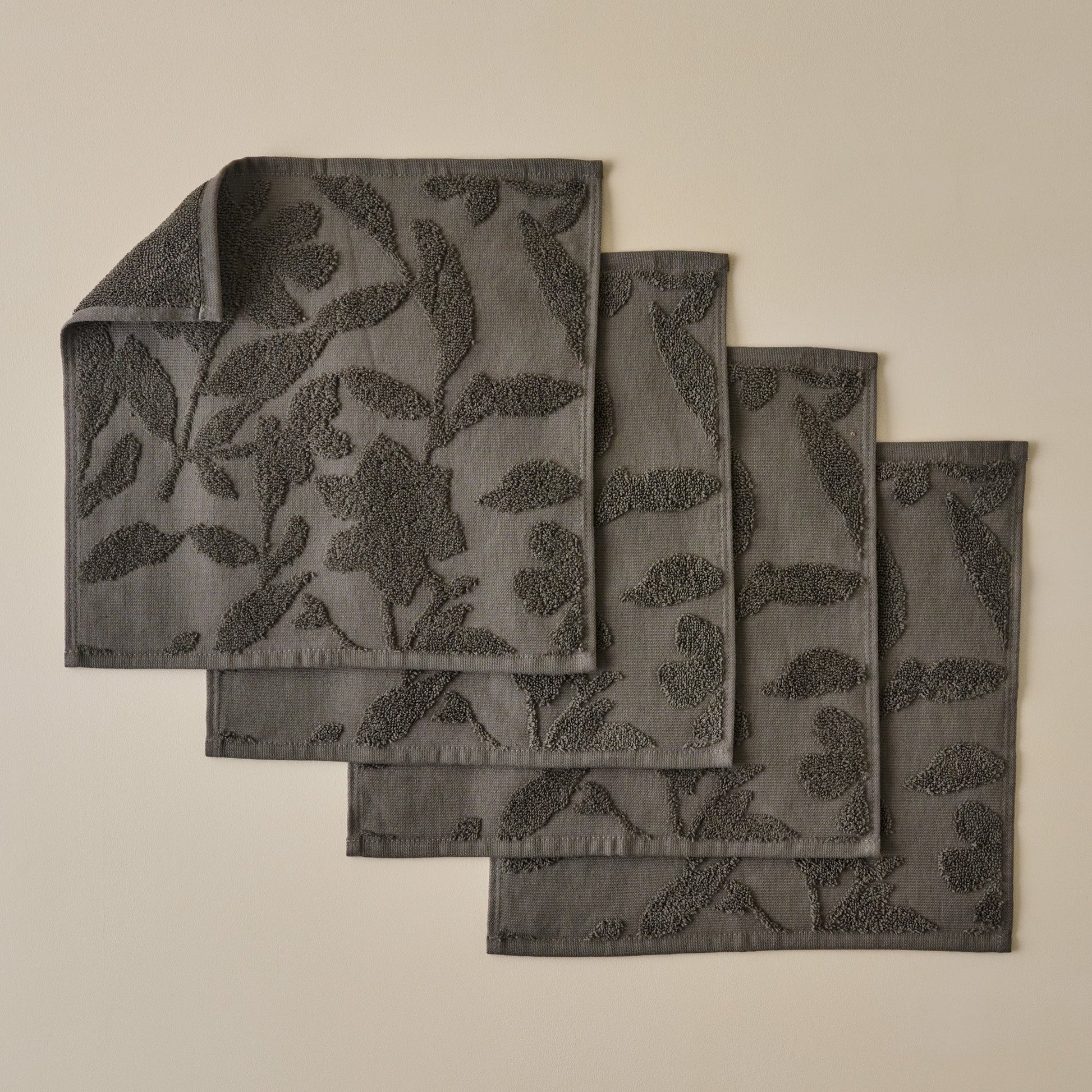 Brown Floral Jacquard Towel